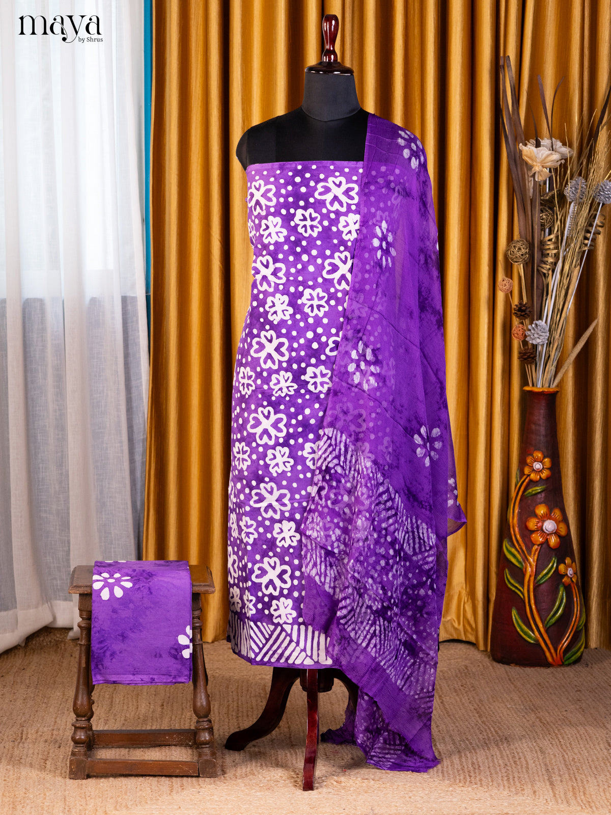 Purple- Cotton salwar - Shop on Shrus.com