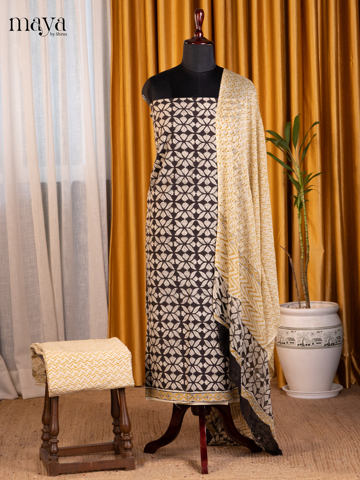 Black & Cream - Cotton salwar - Shop on Shrus.com