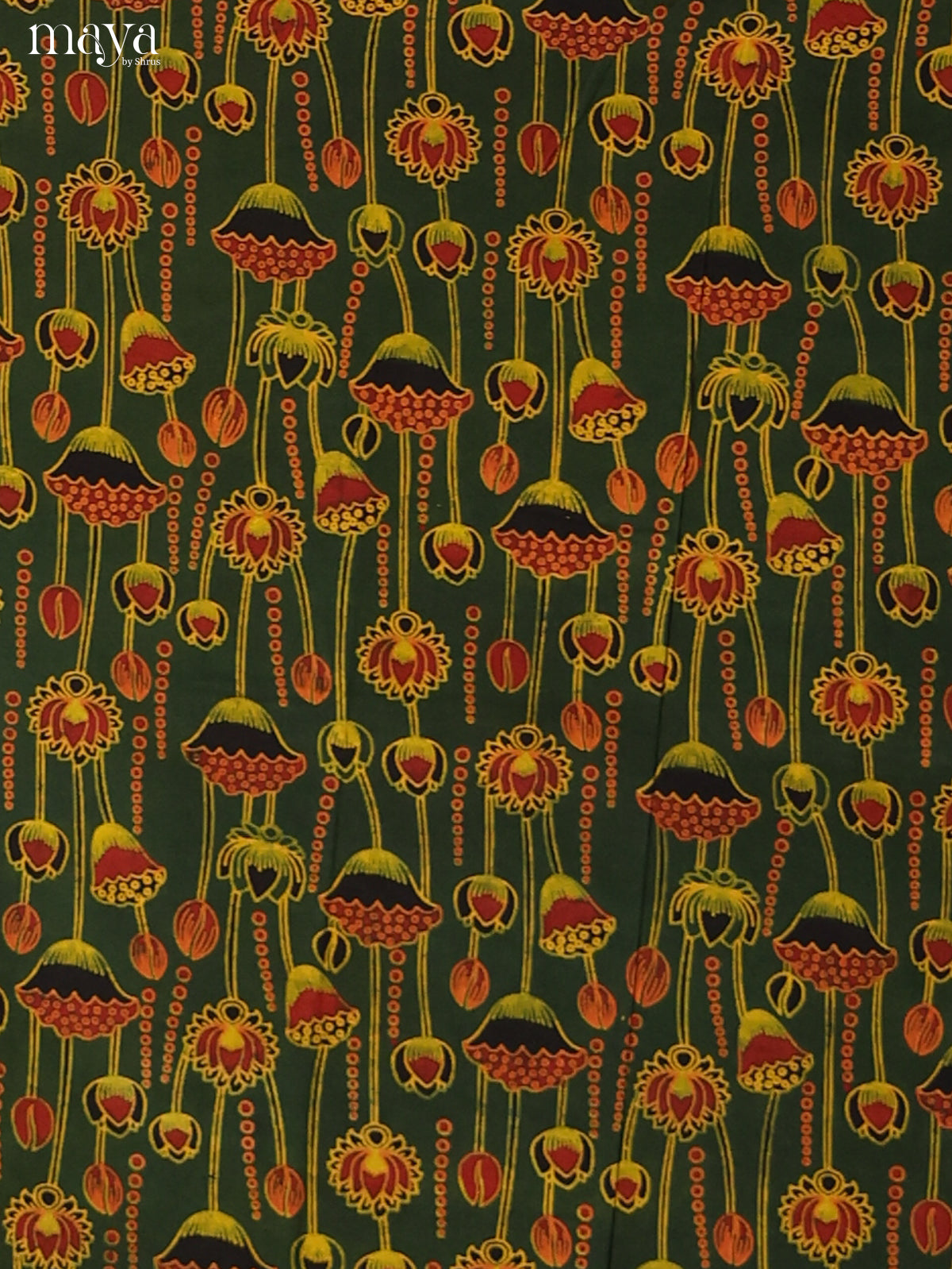 Green with Mustard - Ajrakh Salwar Unstitch - Shop on Shrus.com