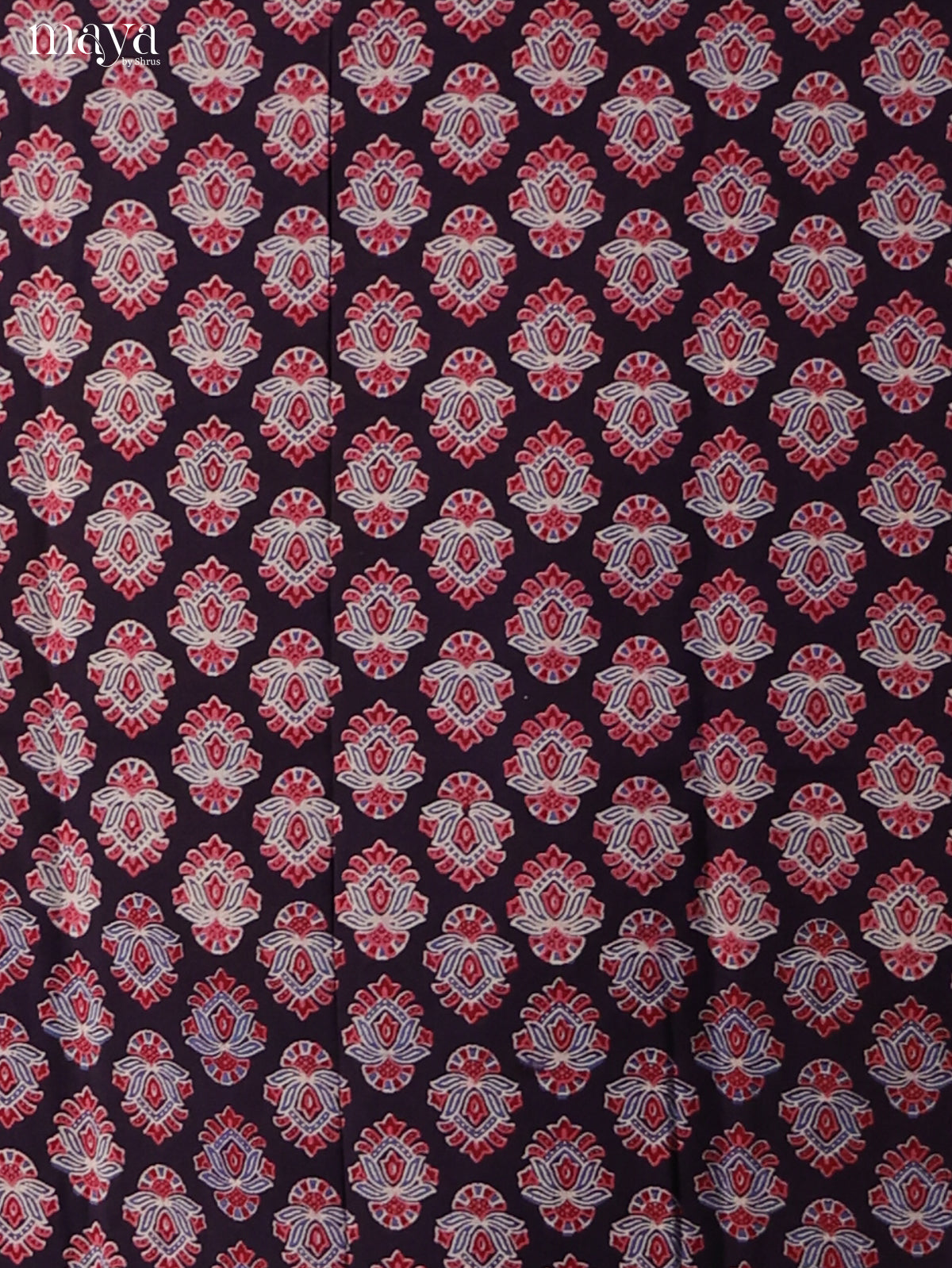 Black with Maroon - Ajrakh Salwar Unstitch - Shop on Shrus.com