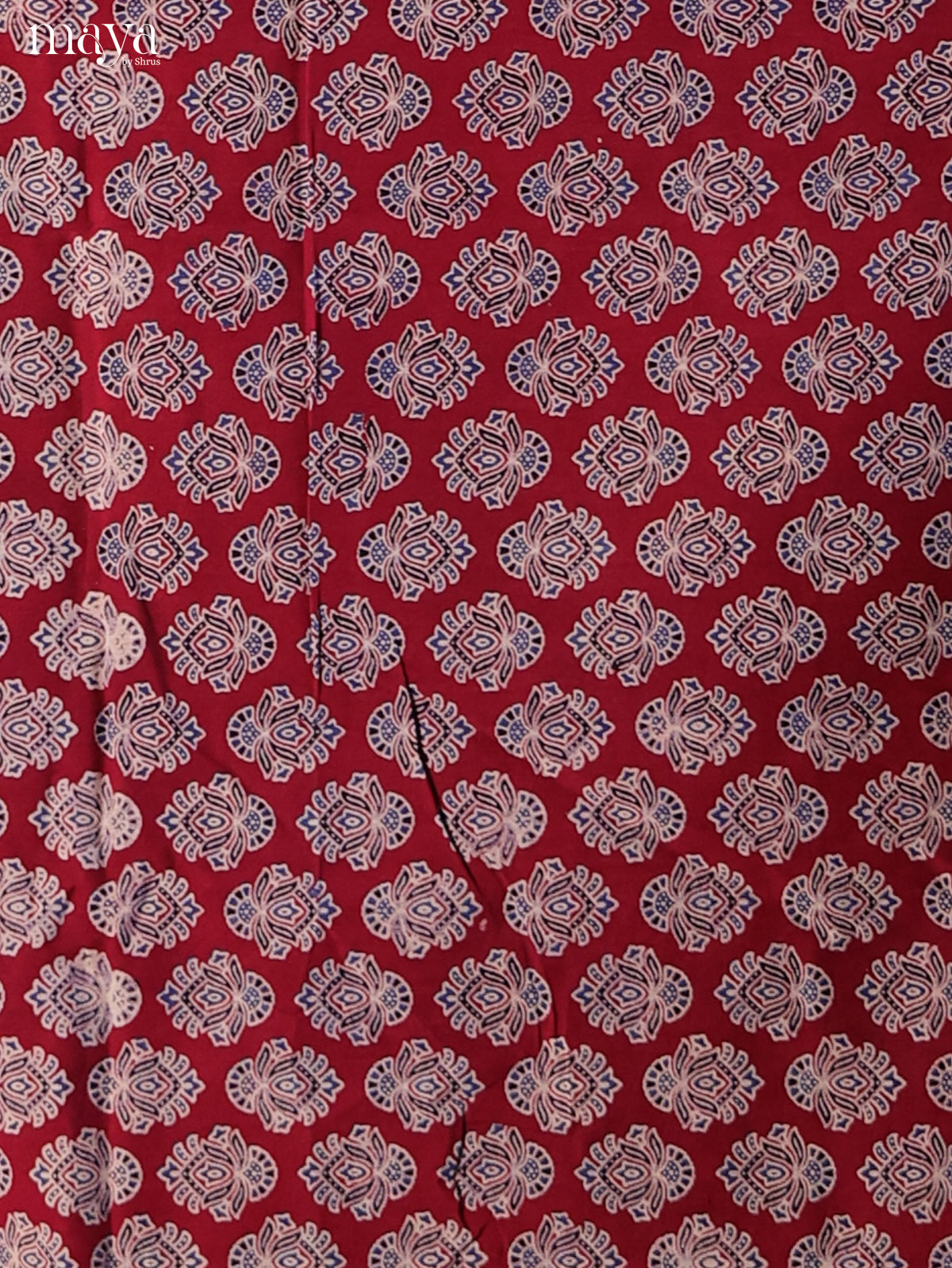 Maroon with Blue - Ajrakh Salwar Unstitch - Shop on Shrus.com