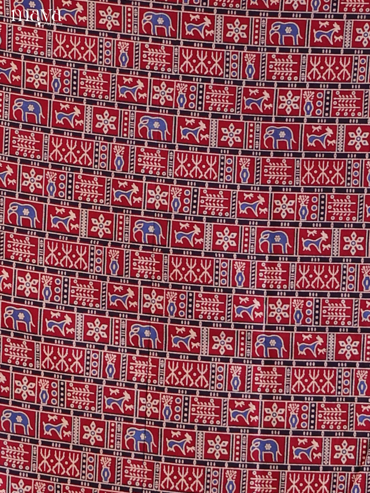 Maroon & Blue - Ajrakh Salwar Unstitch - Shop on Shrus.com