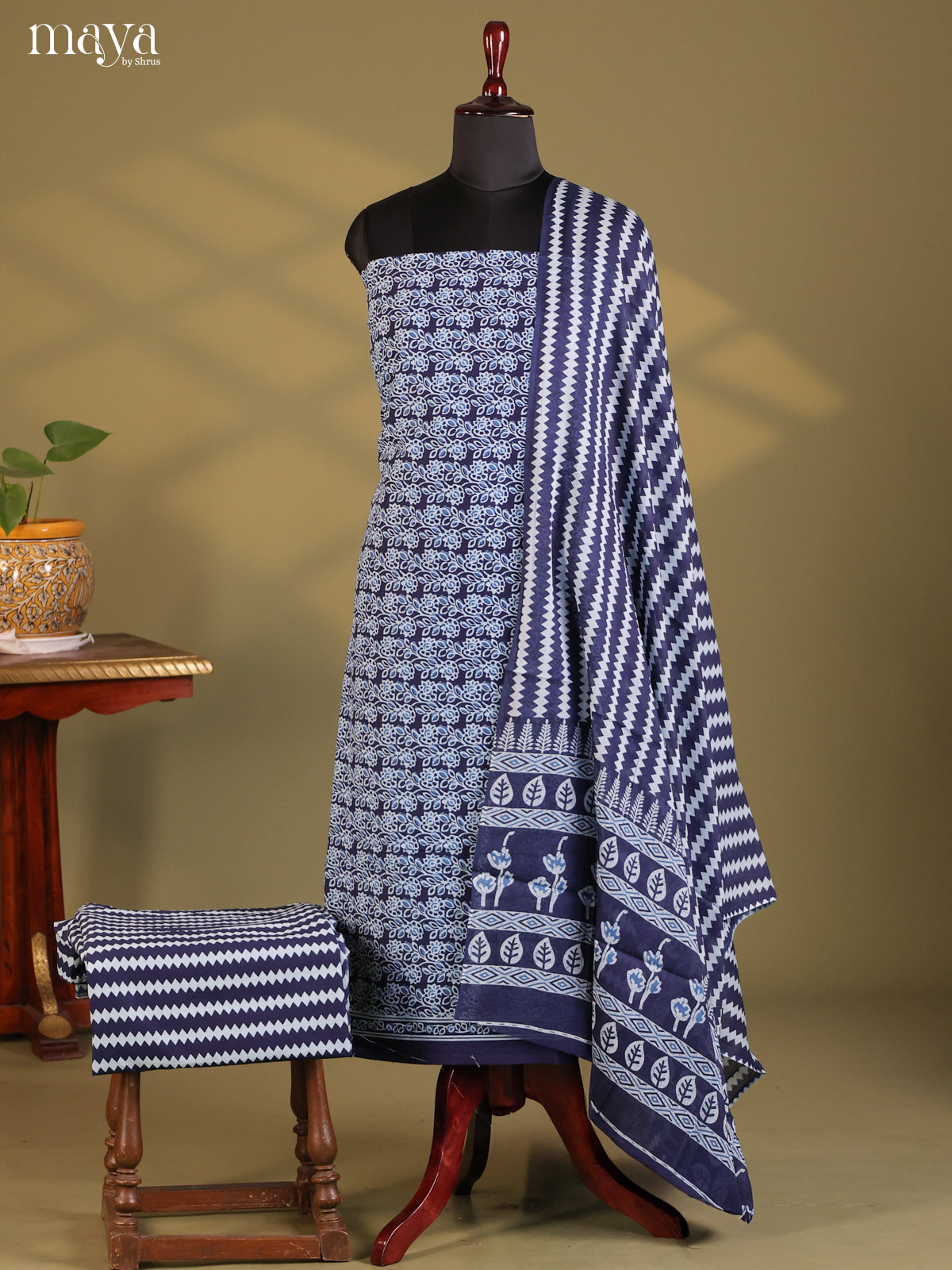 Blue - Cotton salwar - Shop on Shrus.com