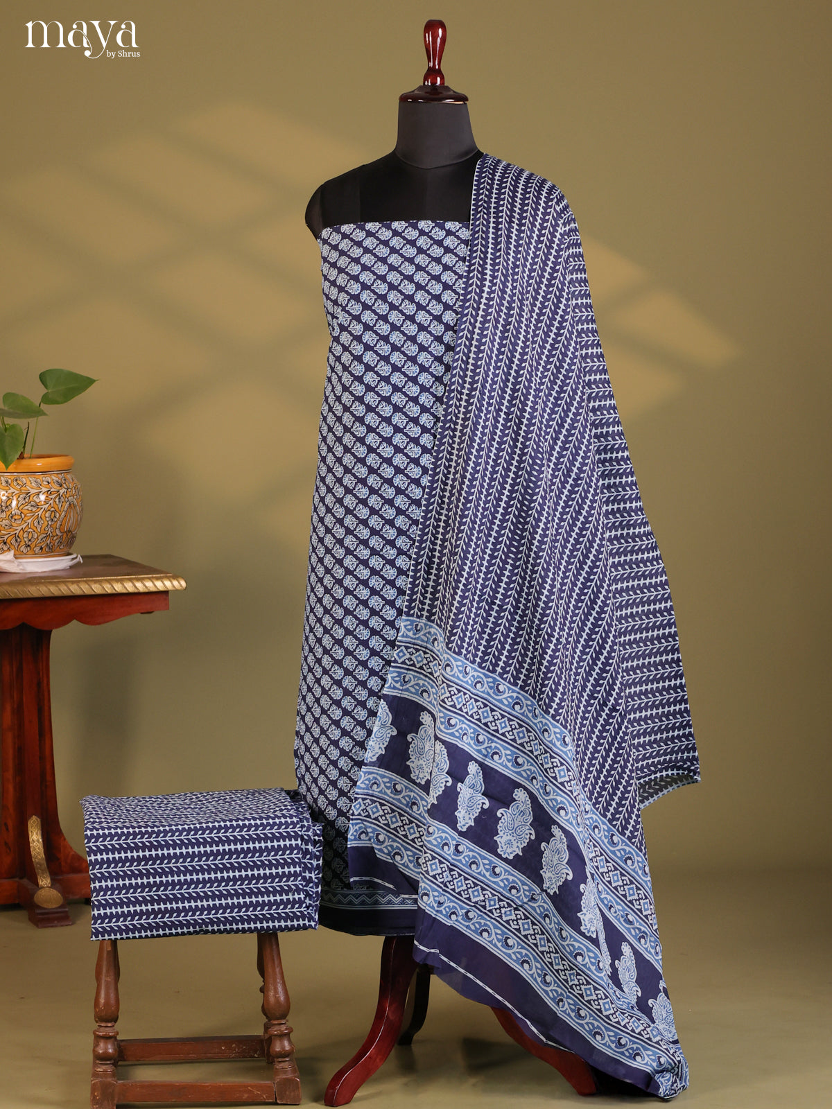 Blue - Cotton salwar - Shop on Shrus.com