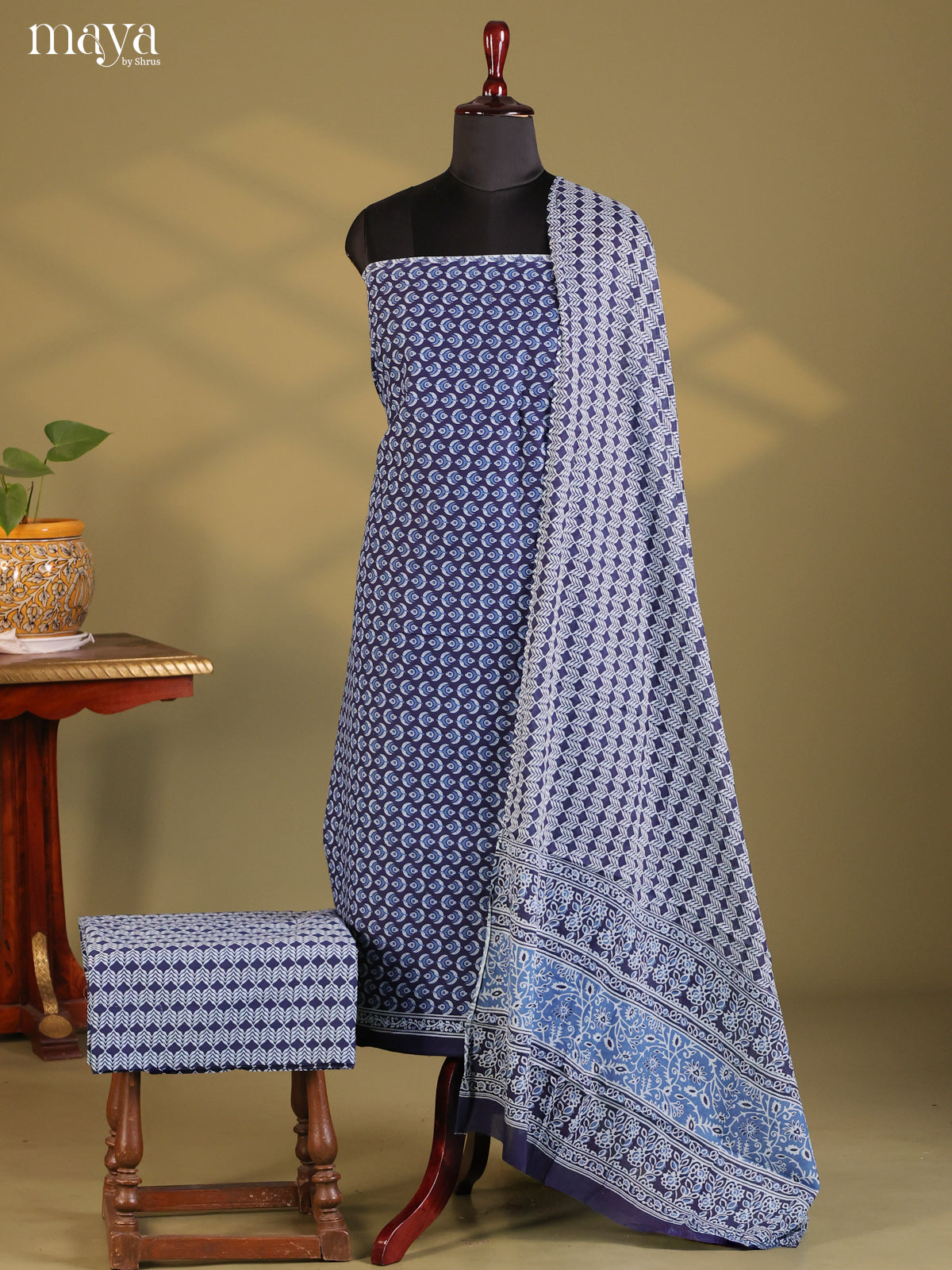 Blue - Cotton salwar - Shop on Shrus.com