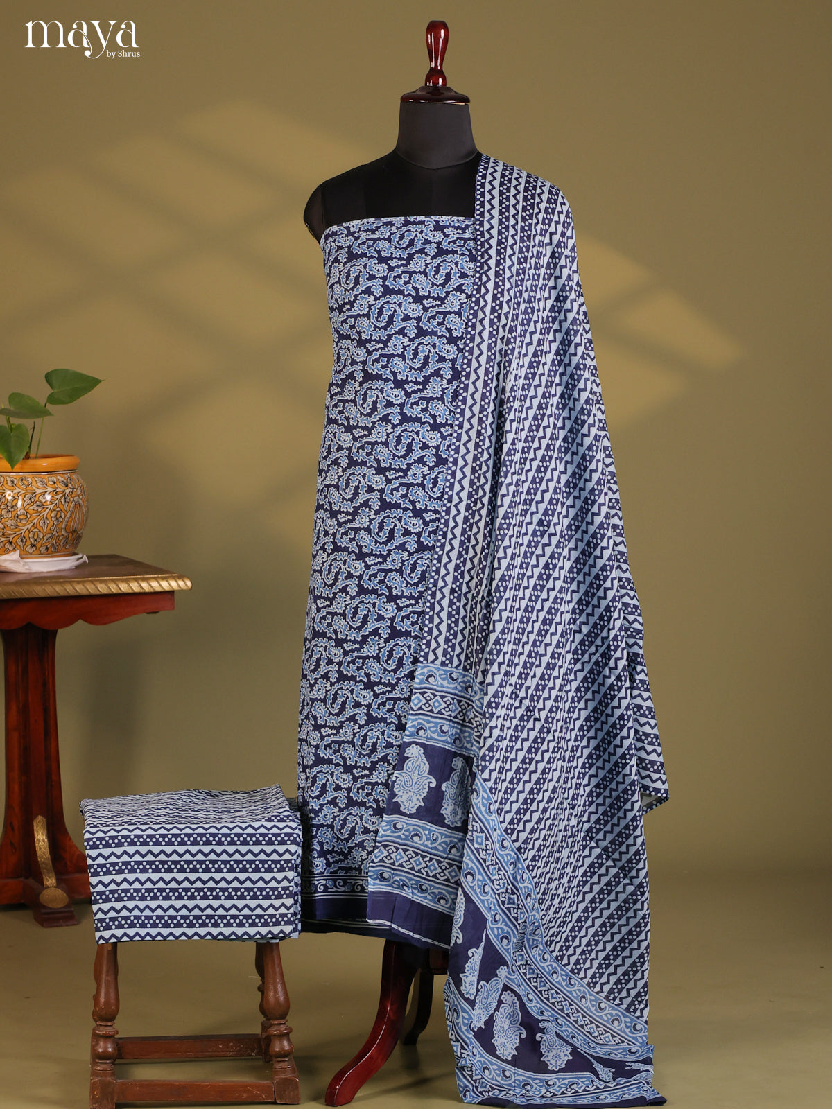Blue - Cotton salwar - Shop on Shrus.com