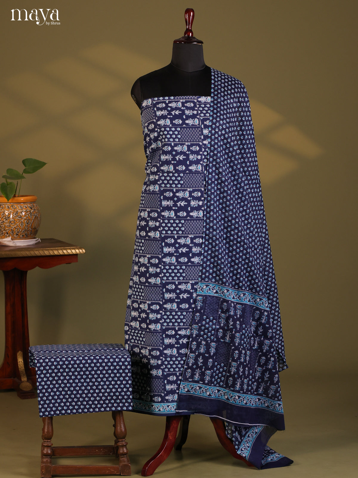 Blue - Cotton salwar - Shop on Shrus.com