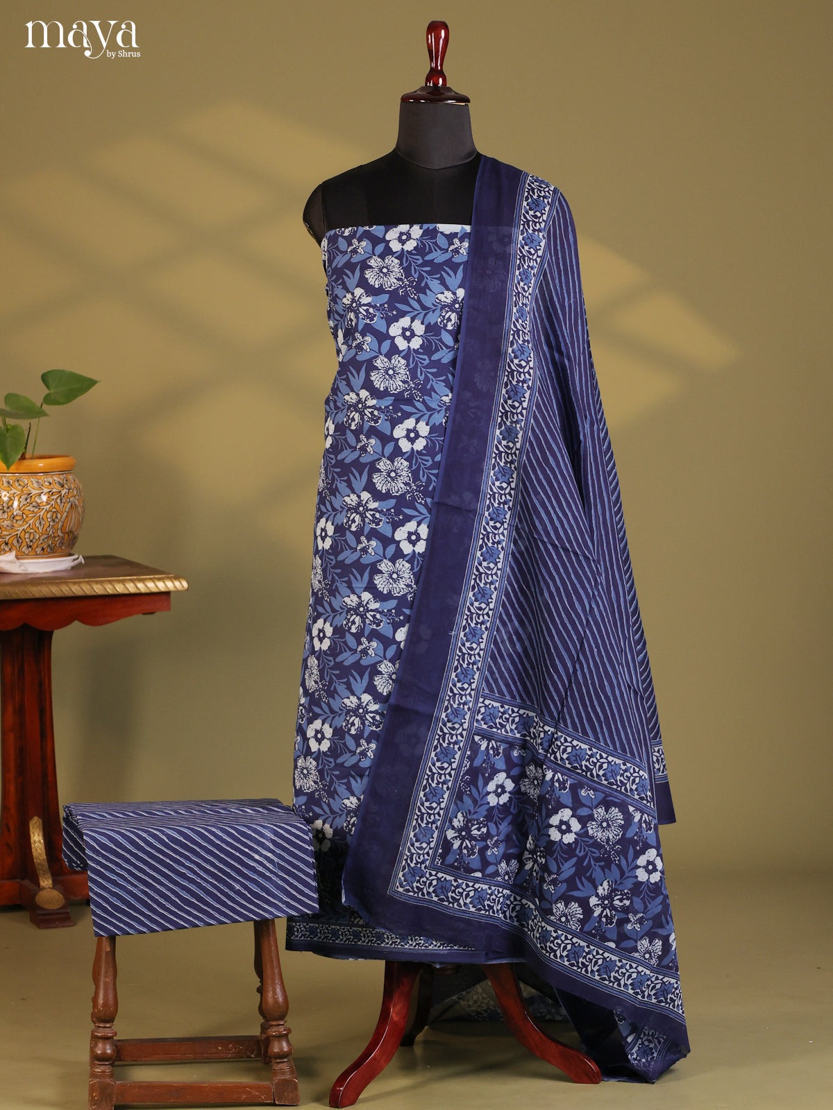 Blue - Cotton salwar - Shop on Shrus.com