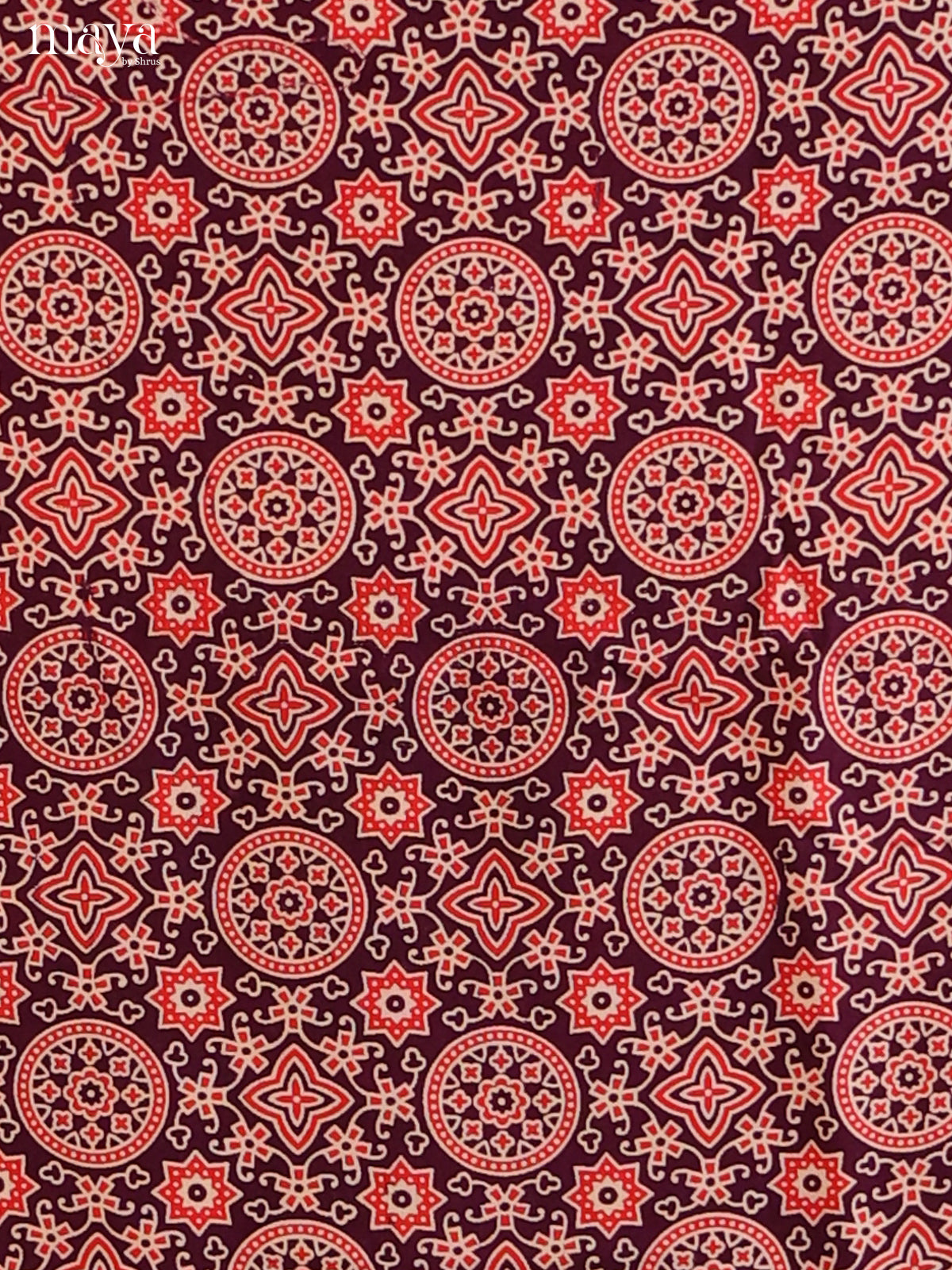 Maroon - Ajrakh Salwar Unstitch - Shop on Shrus.com