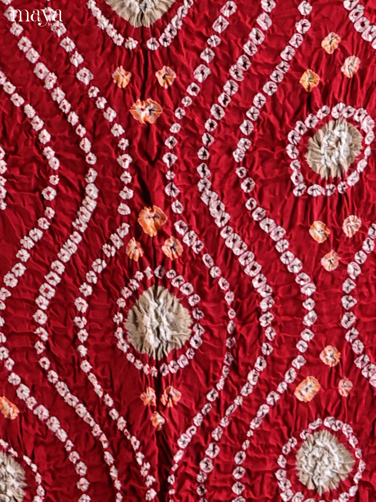 Maroon & Lite brown- Bandhini salwar Unstitch - Shop on Shrus.com