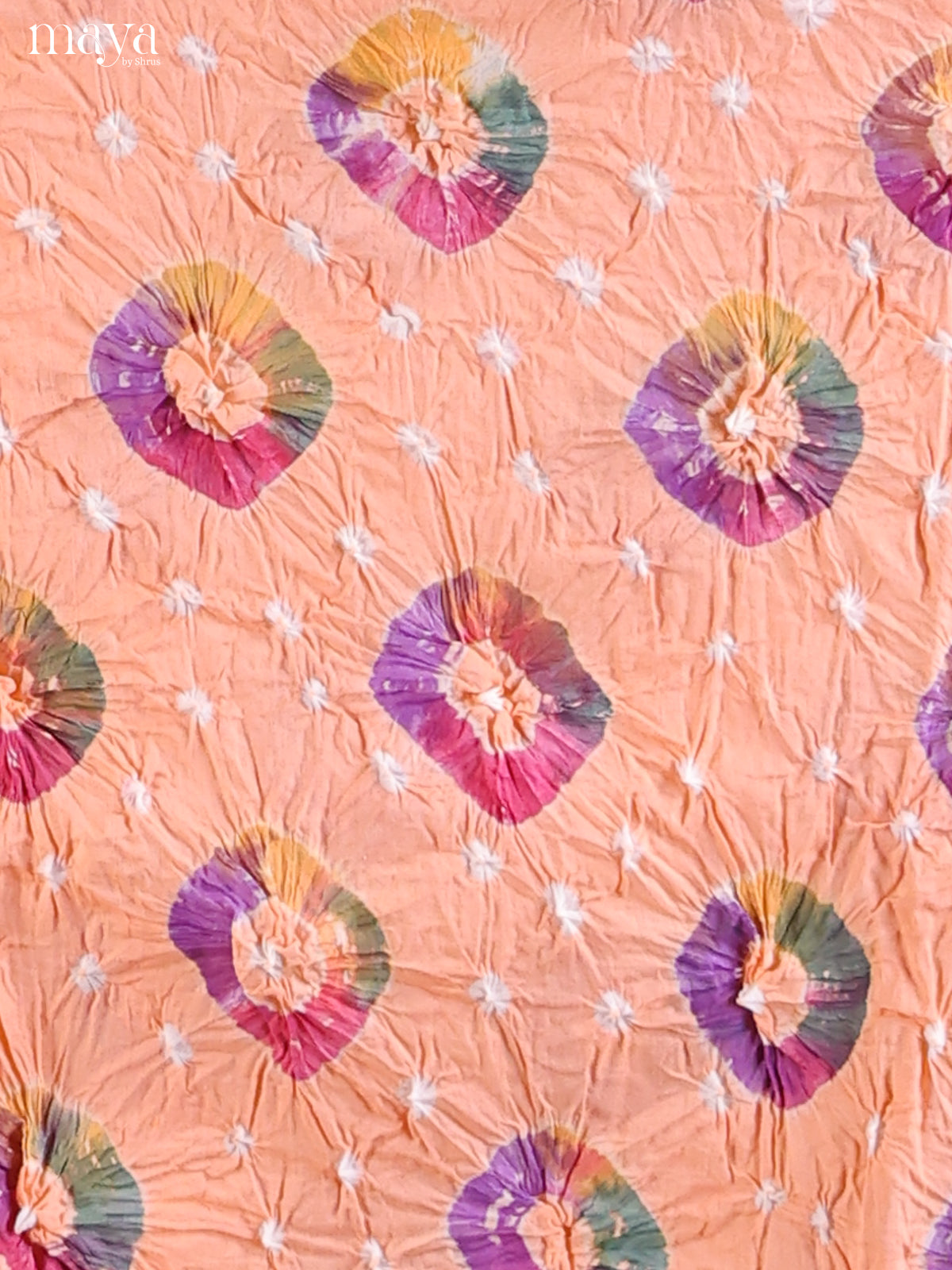 Peach & Blue - Bandhini salwar Unstitch - Shop on Shrus.com