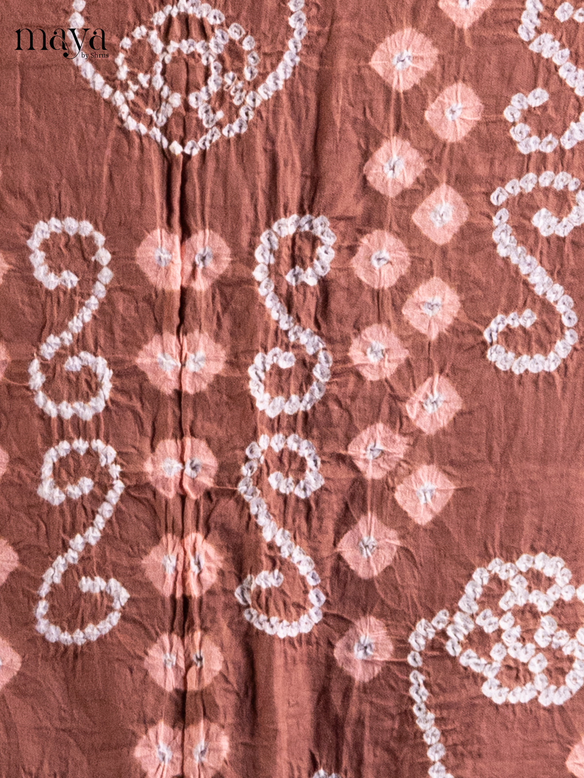 Brown & Peach- Bandhini salwar Unstitch - Shop on Shrus.com