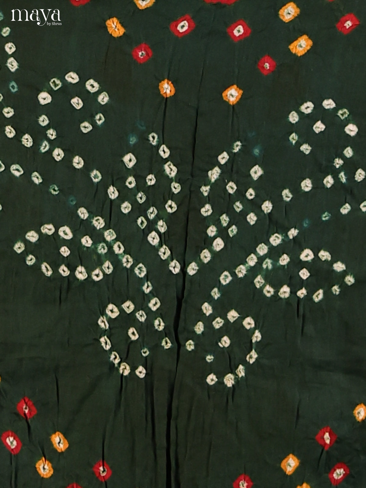 Dark Green & Maroon - Bandhini salwar Unstitch - Shop on Shrus.com