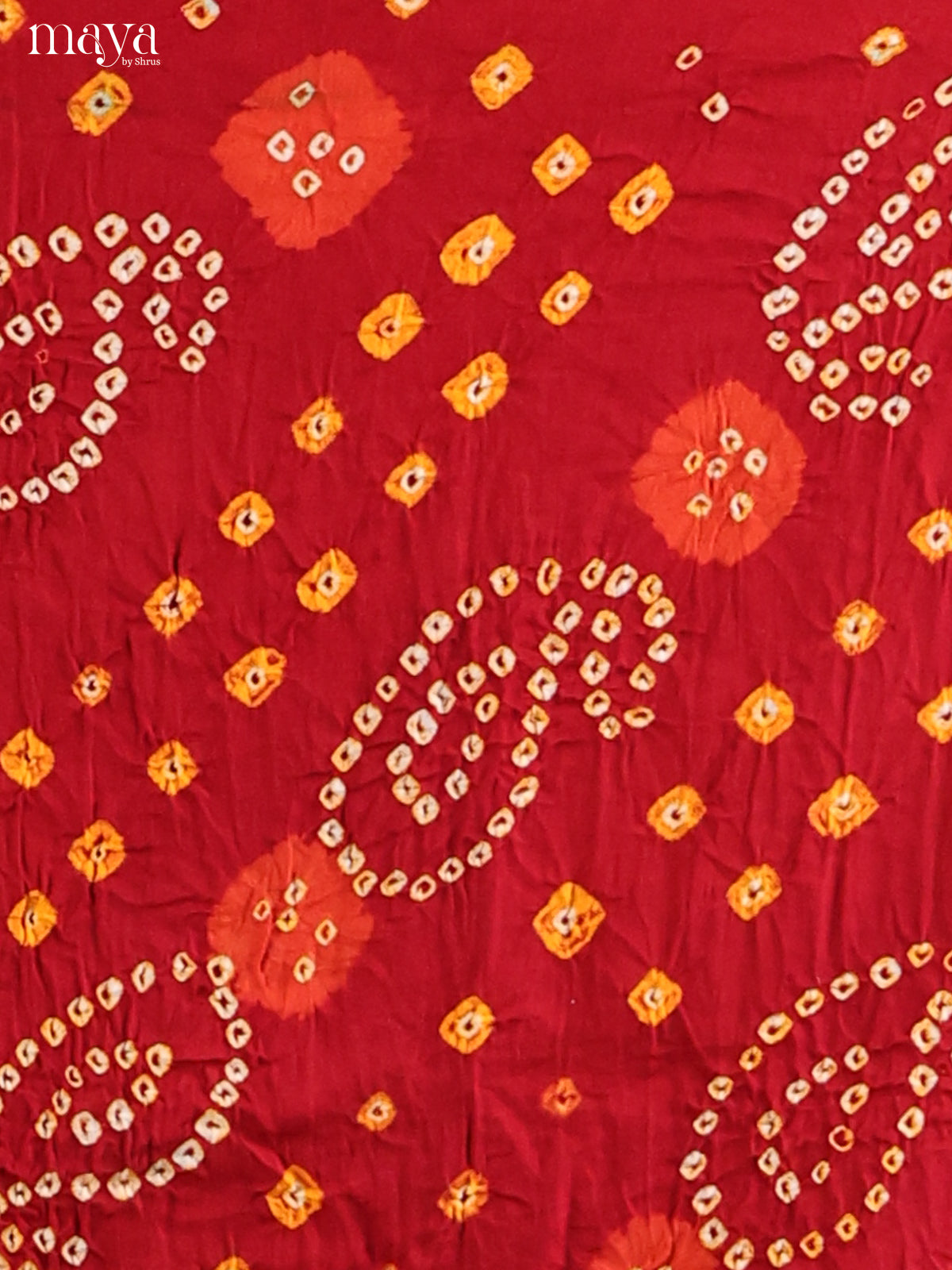 Red & Orange- Bandhini salwar Unstitch - Shop on Shrus.com