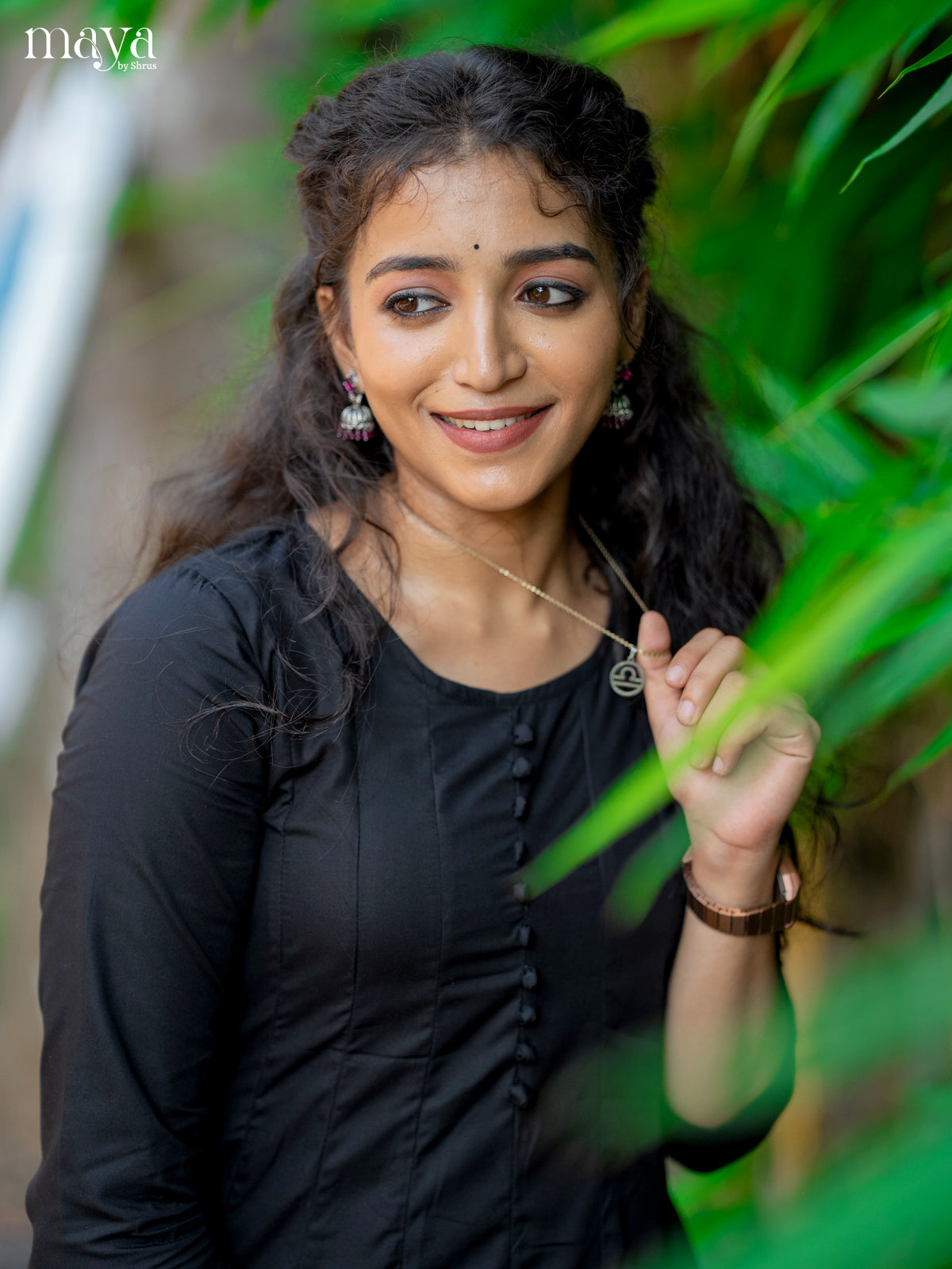 Black Solid Rayon Cotton Anarkali Kurti - Shop on Shrus.com