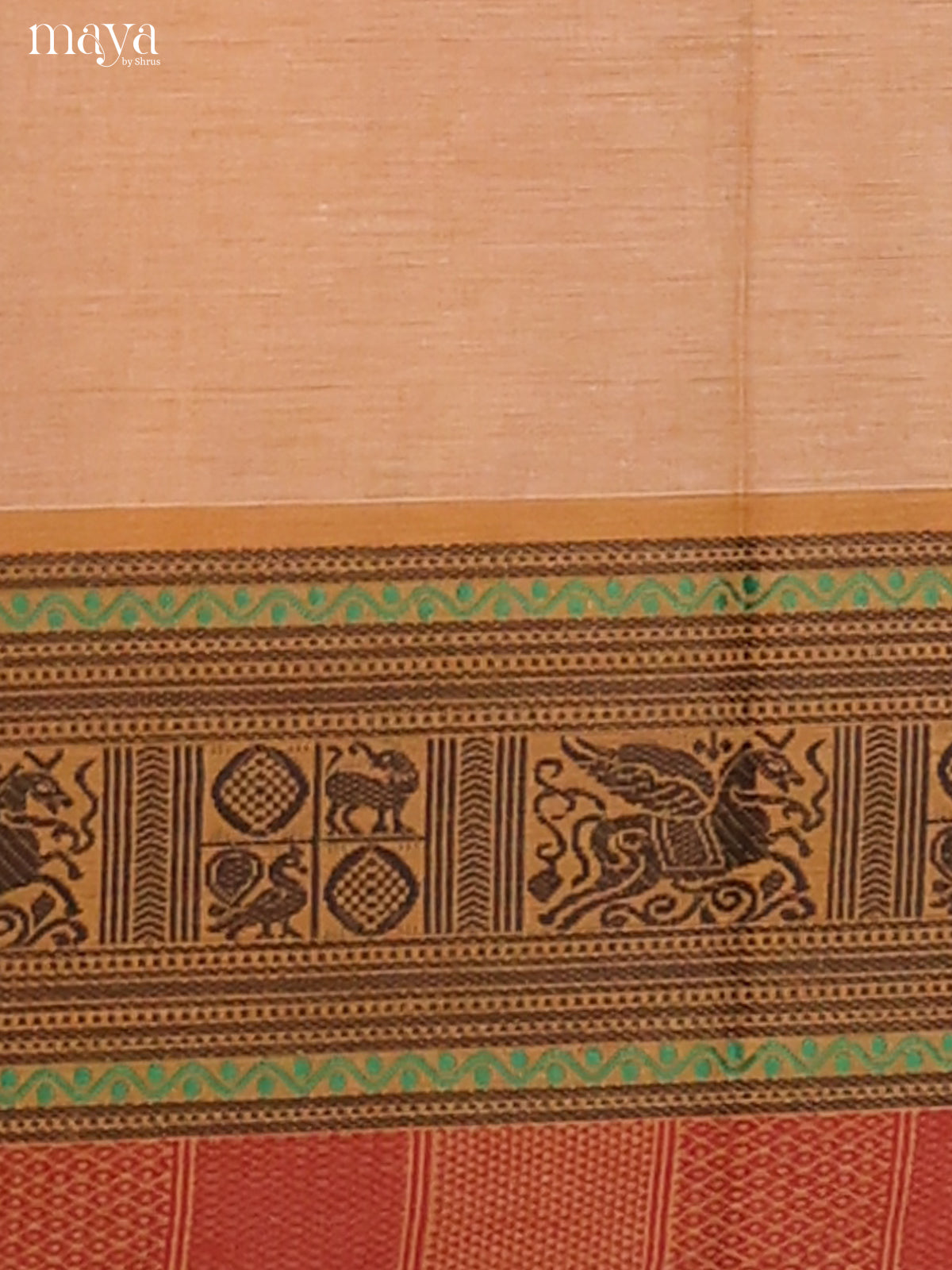 Cream Chettinad Cotton Dupatta with thread woven border - Shop on Shrus.com