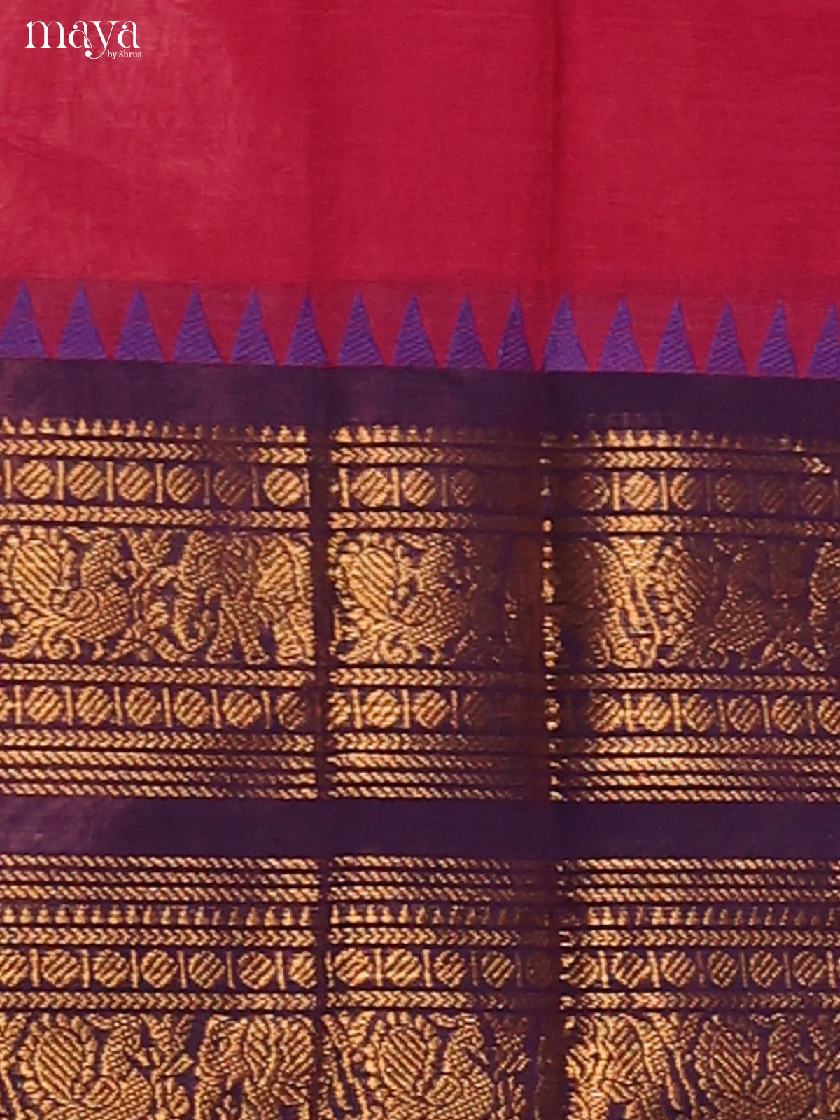 Pink Chettinad Cotton Dupatta with blue zari border - Shop on Shrus.com