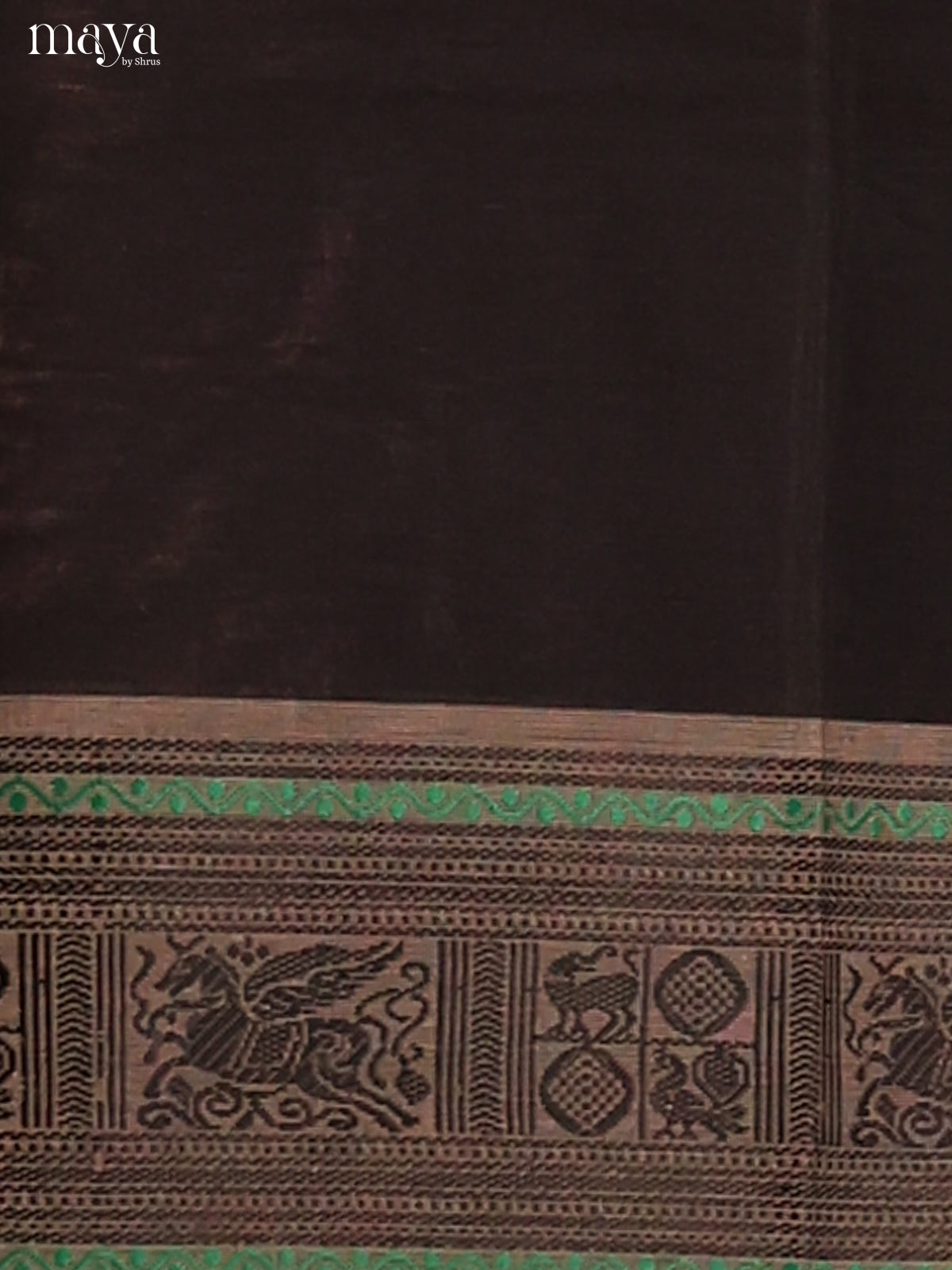 Black Chettinad Cotton Dupatta with thread woven grey bordre - Shop on Shrus.com