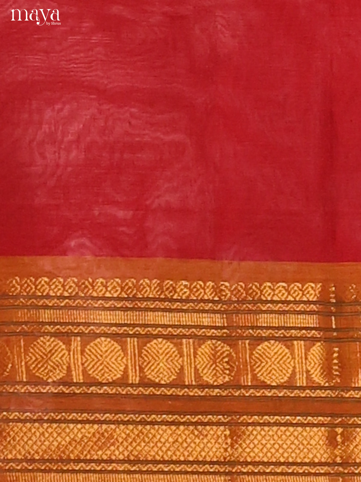 Red Chettinad Cotton Dupatta with Brick zari border - Shop on Shrus.com