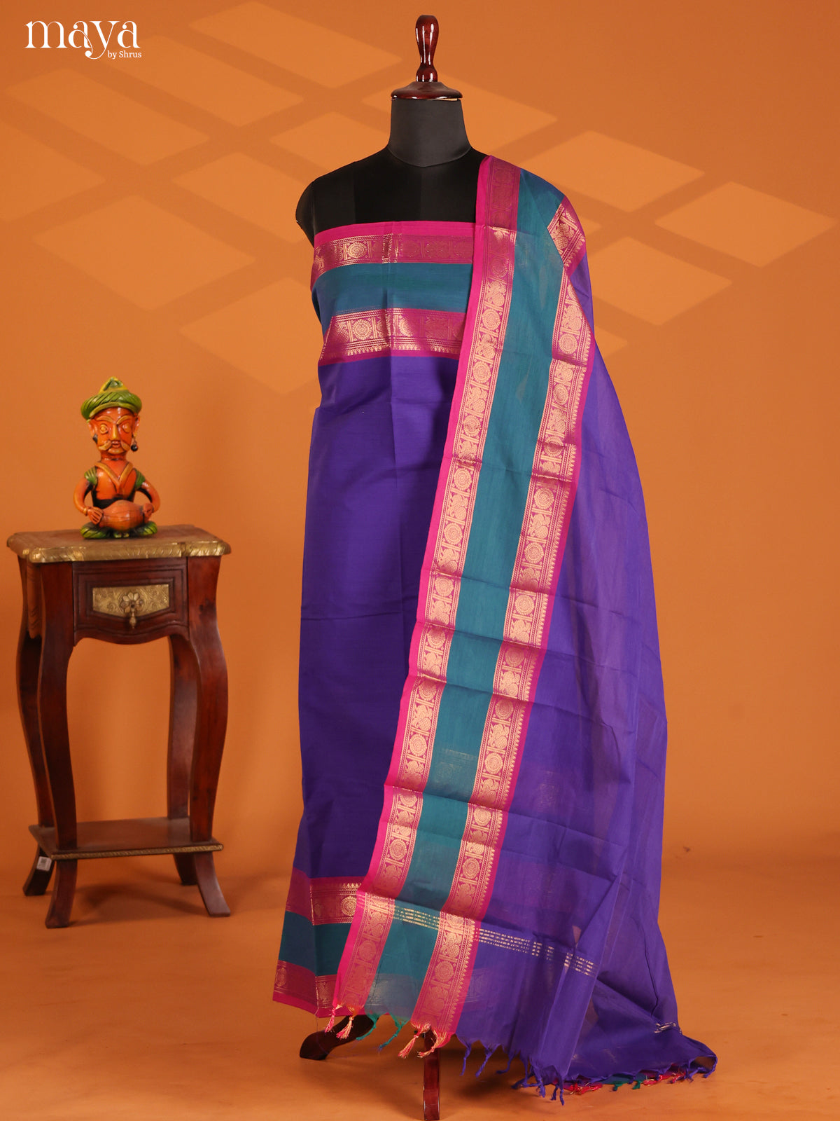 Purple & Pink - chettinad top & dupatta combo - Shop on Shrus.com