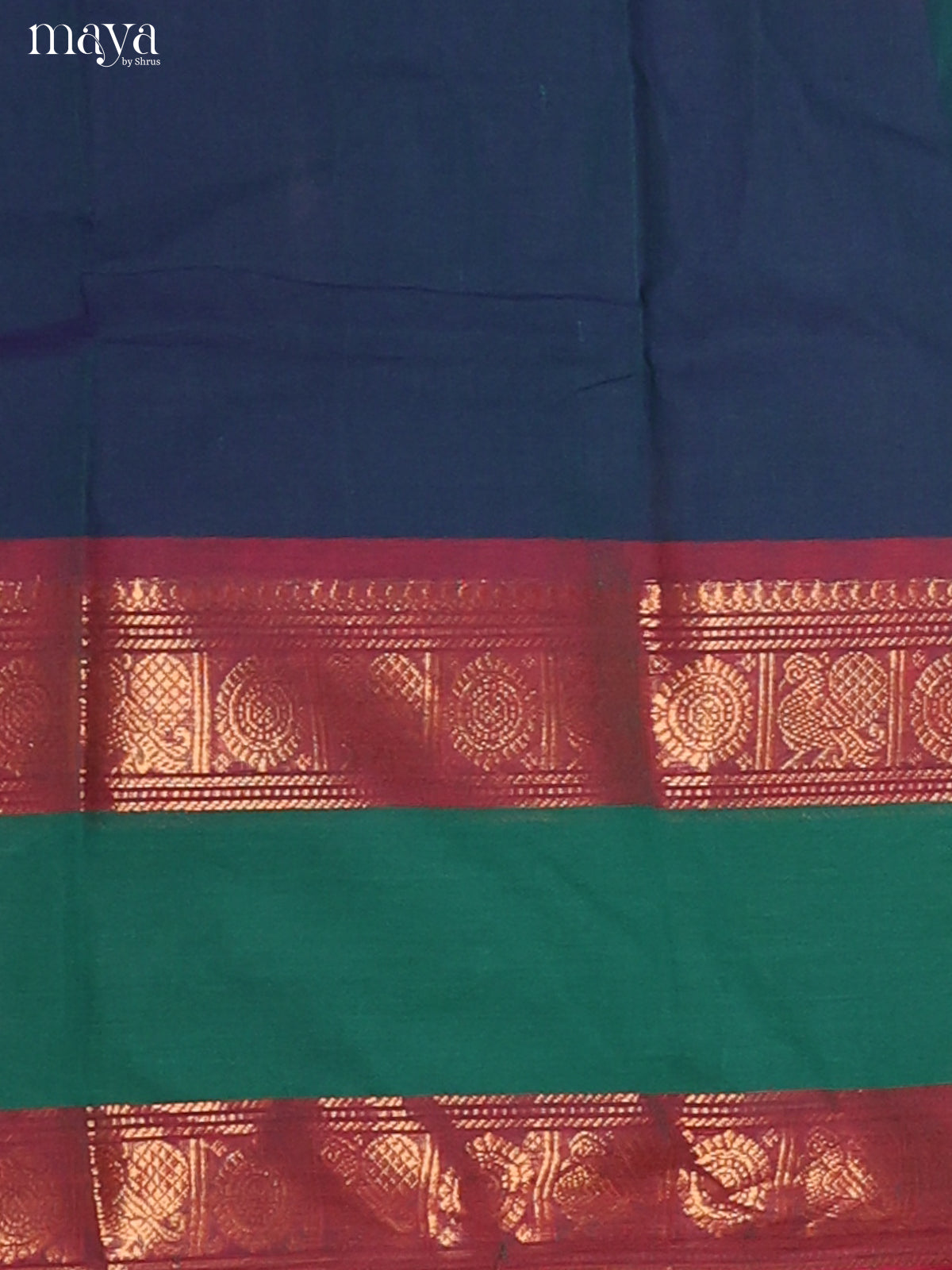 Blue & Green - chettinad top & dupatta combo - Shop on Shrus.com