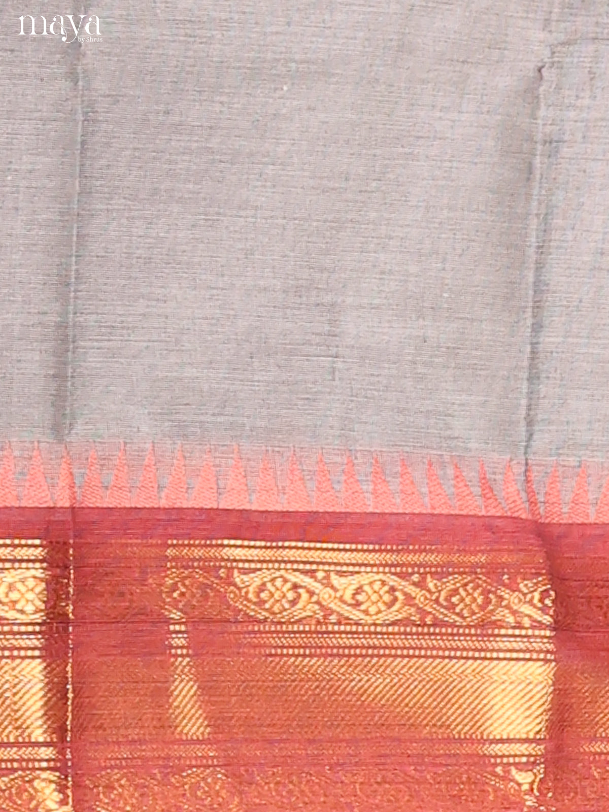 Grey & Red- chettinad top & dupatta combo