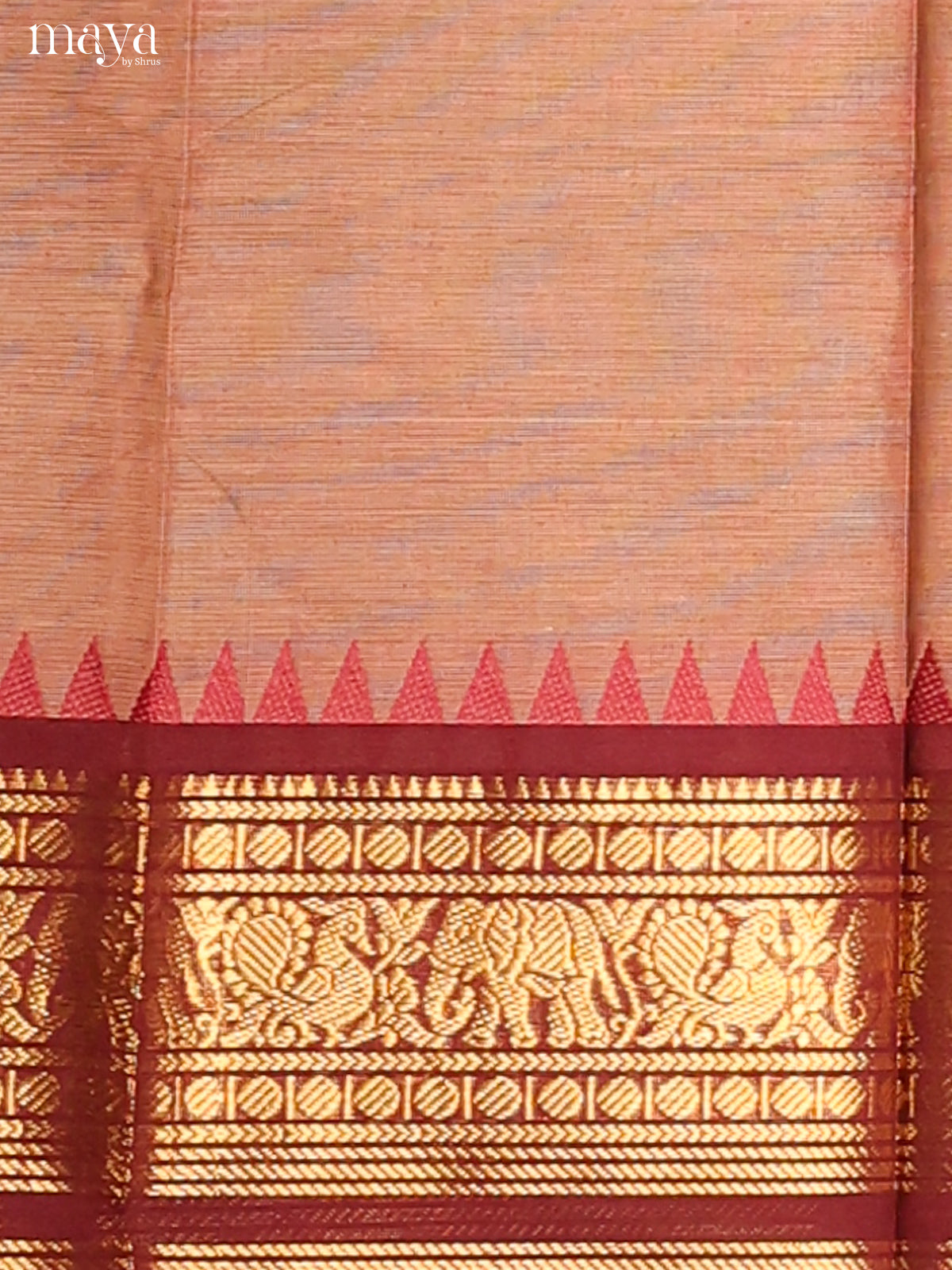 Brown & Maroon - chettinad top & dupatta combo