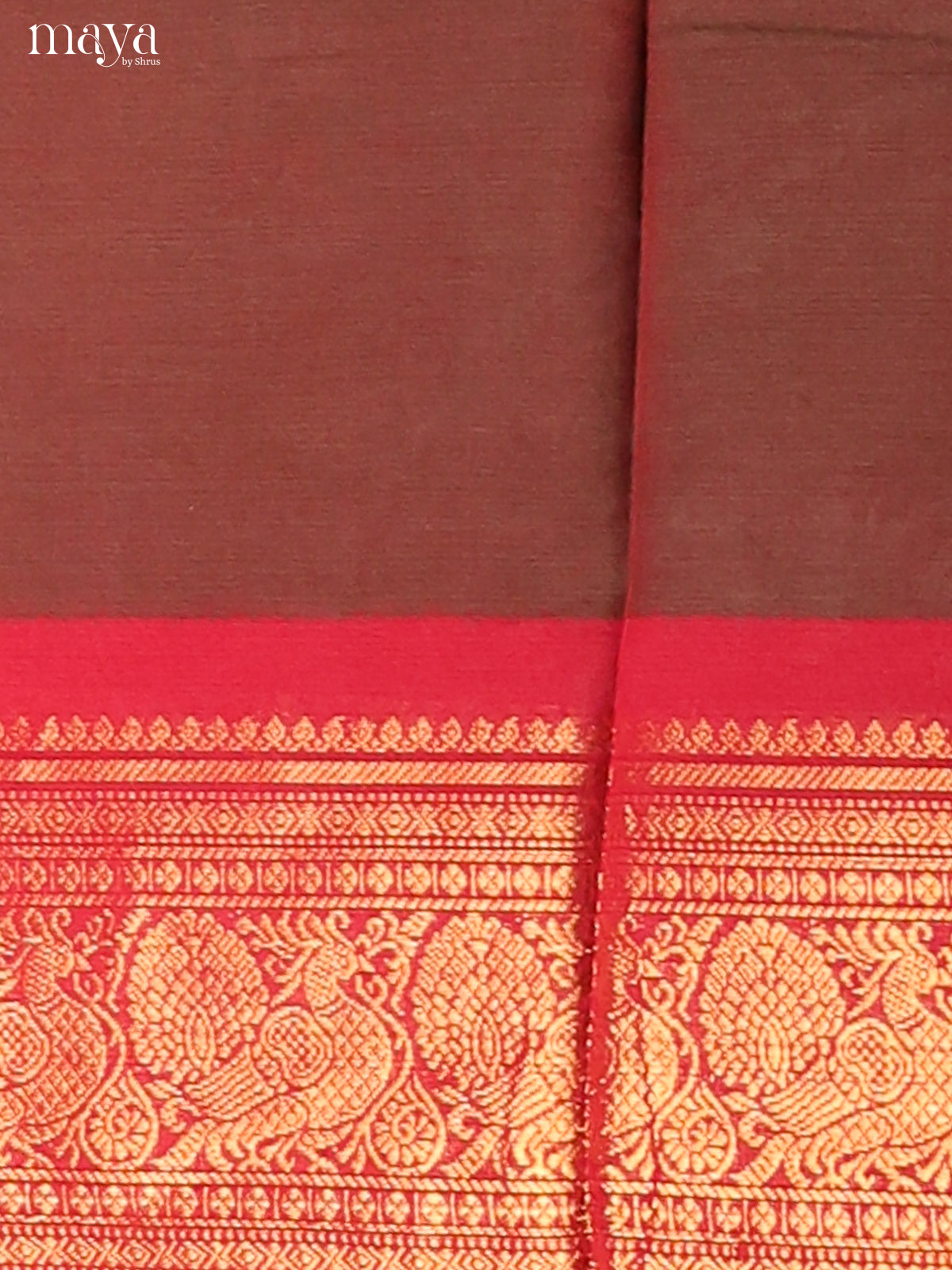 Brown & Red- chettinad top & dupatta combo