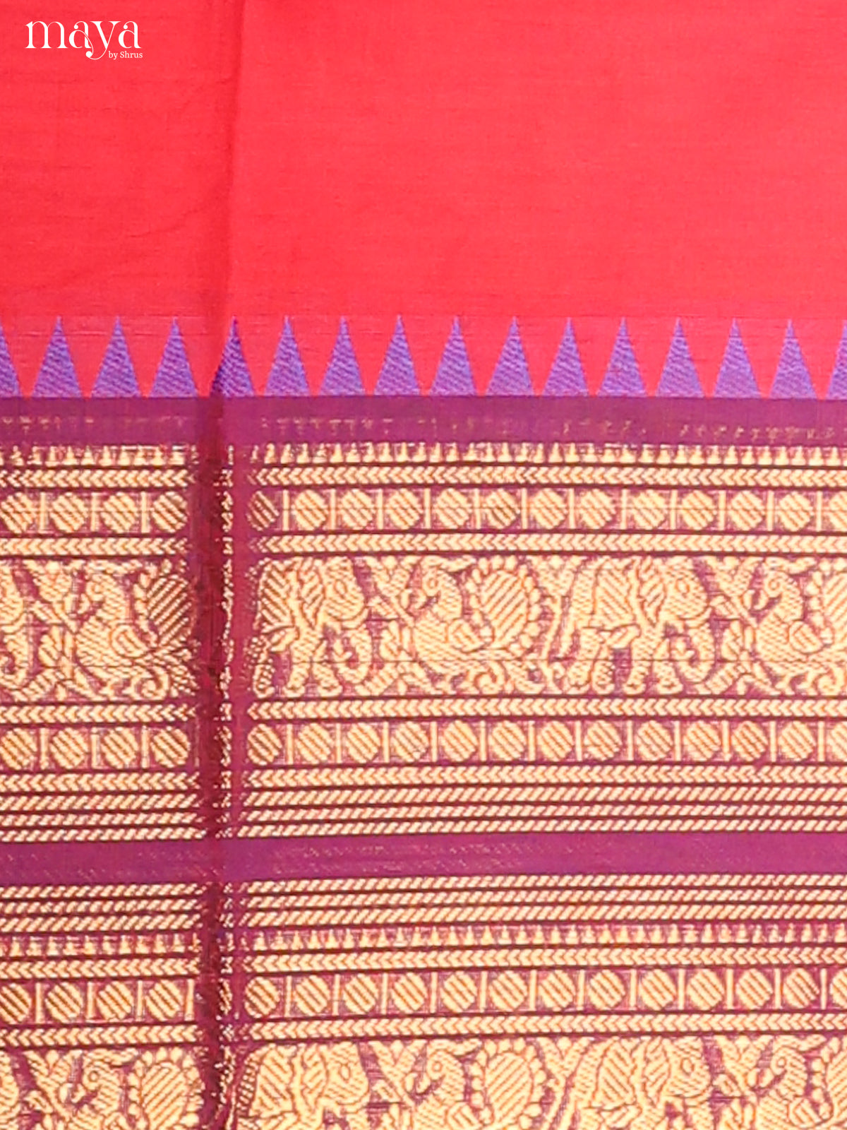Red & Purple - chettinad top & dupatta combo