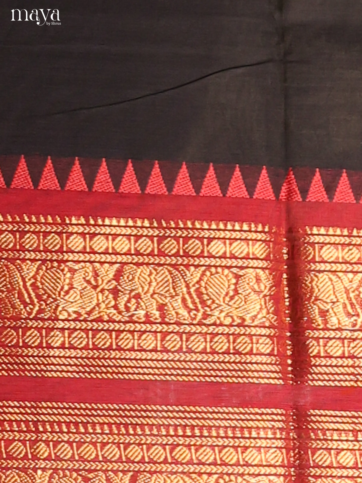 Black & Red - chettinad top & dupatta combo
