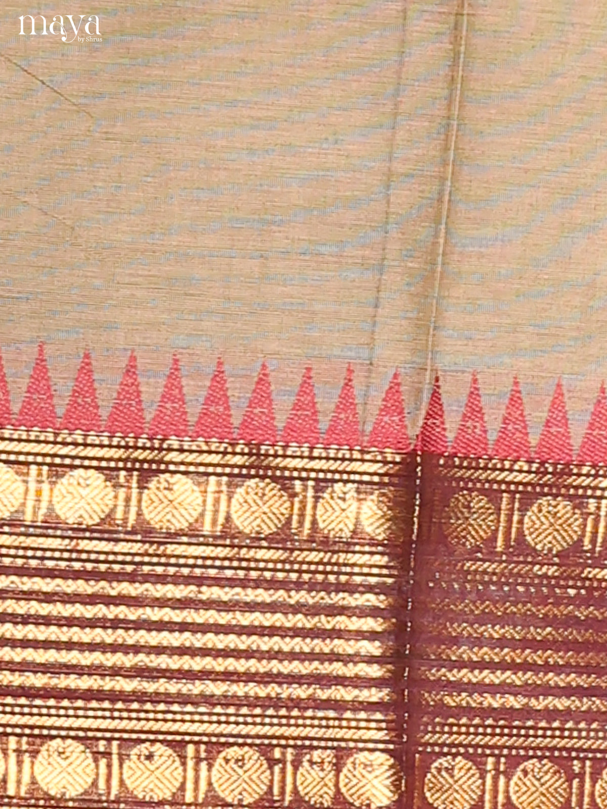 Grey & Maroon - chettinad top & dupatta combo