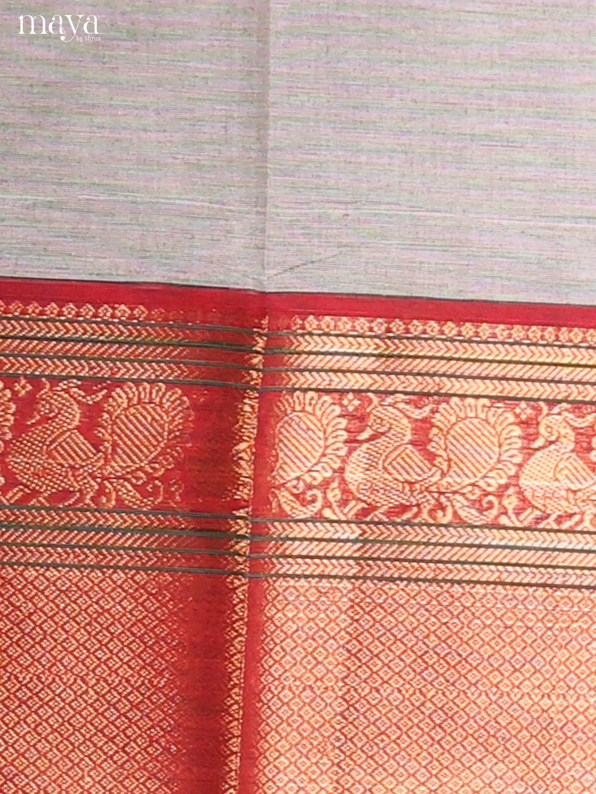 Grey & Red - chettinad top & dupatta combo