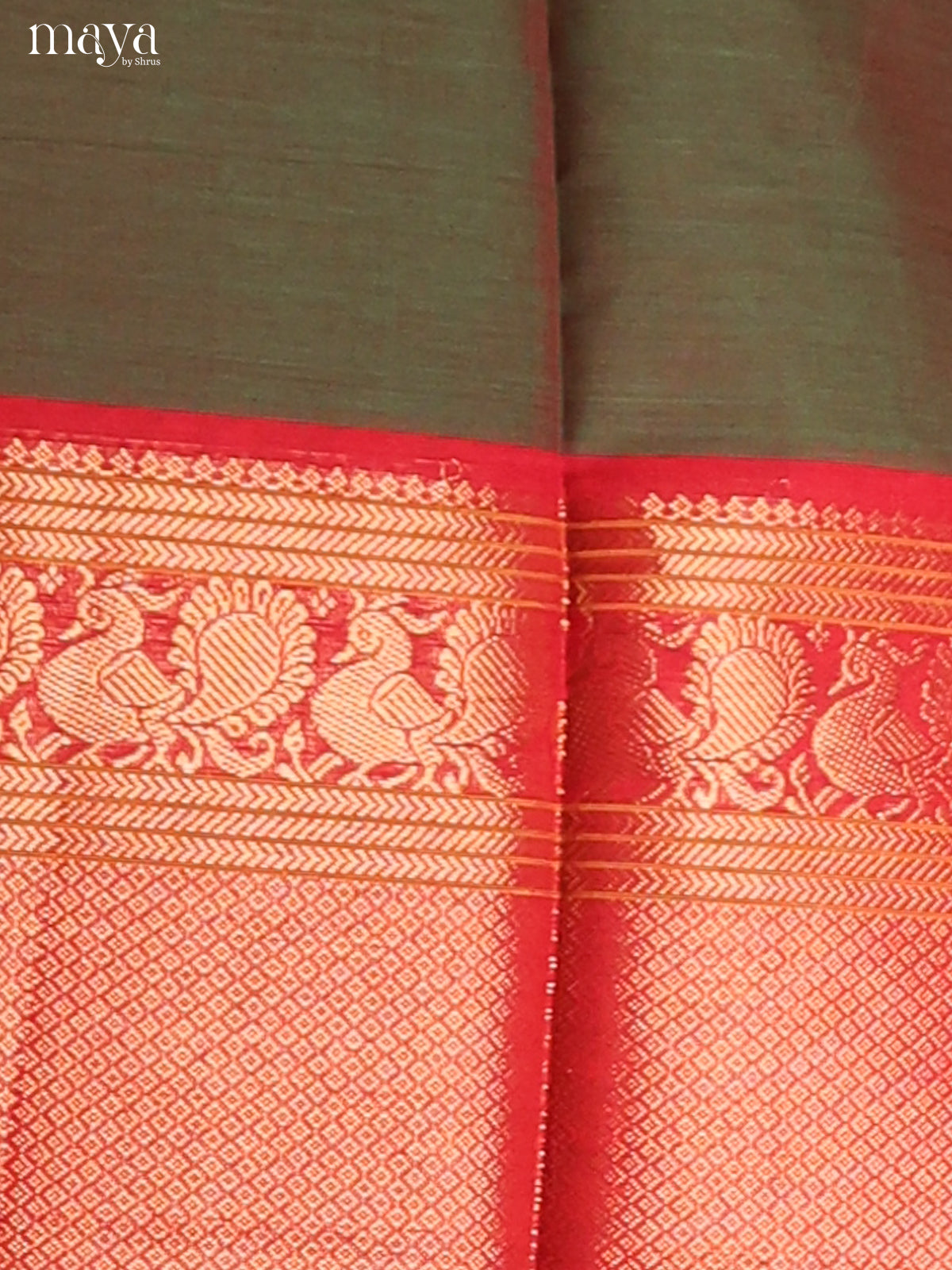 Double Shaded Green & Red - chettinad top & dupatta combo