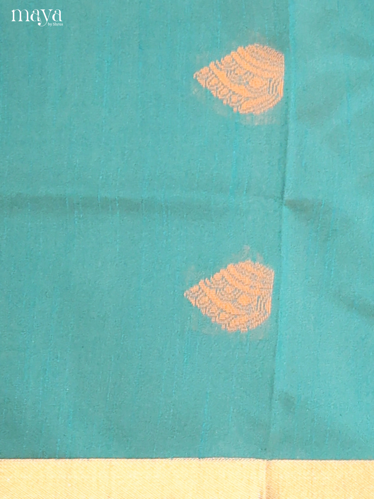 Blue & Peach - Semi rawsilk salwar