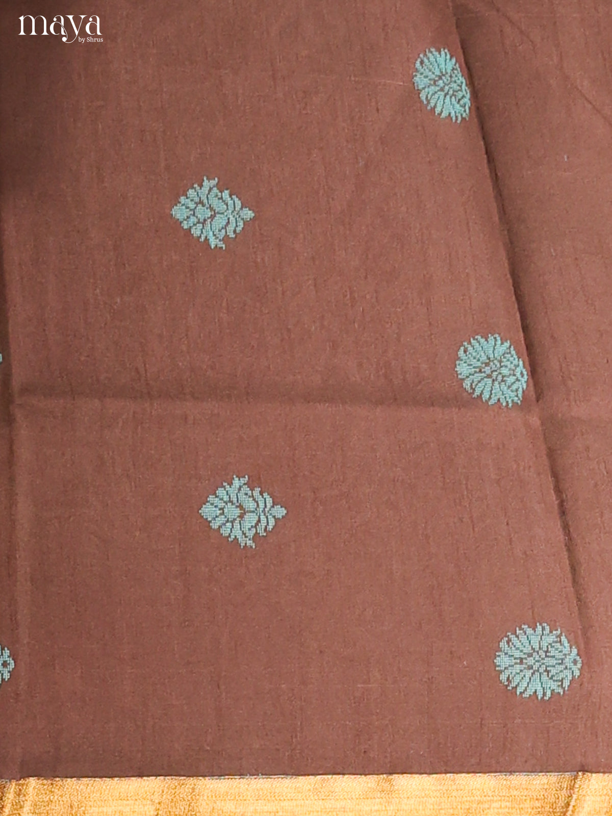 Brown & Blue - Semi rawsilk salwar