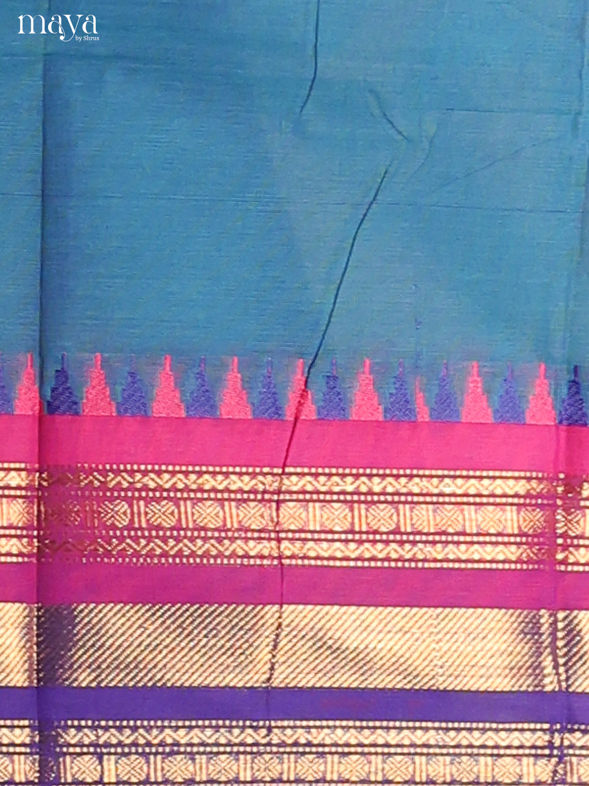 Blue & Pink- chettinad top & dupatta combo
