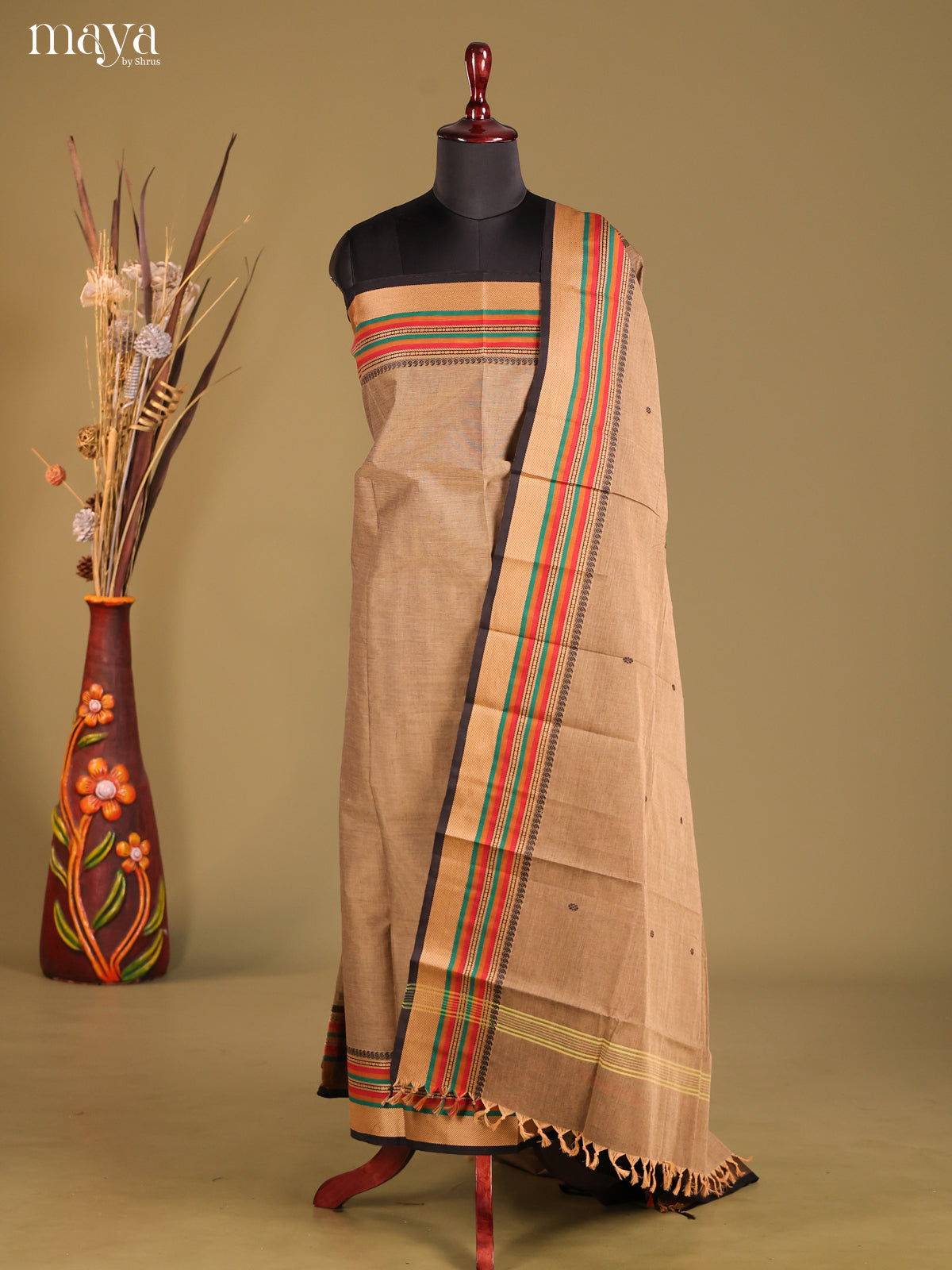 MDG25001-chettinad top & dupatta combo