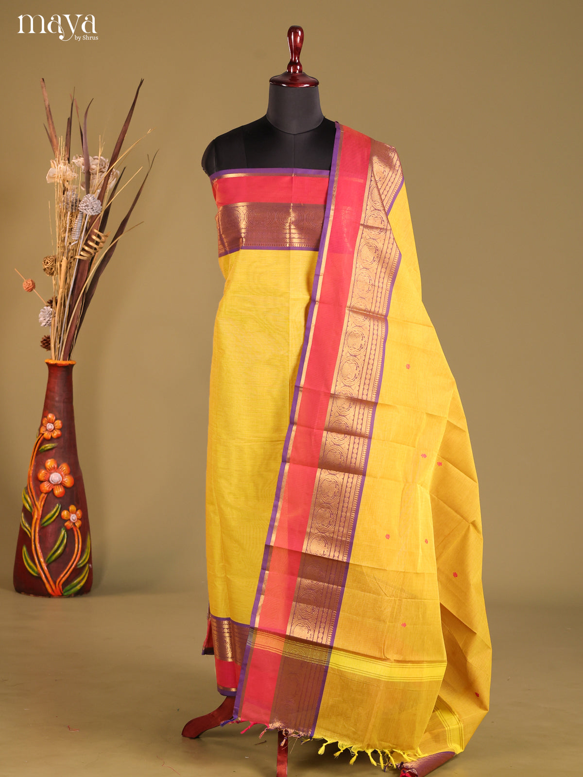 MDG25012-chettinad top & dupatta combo