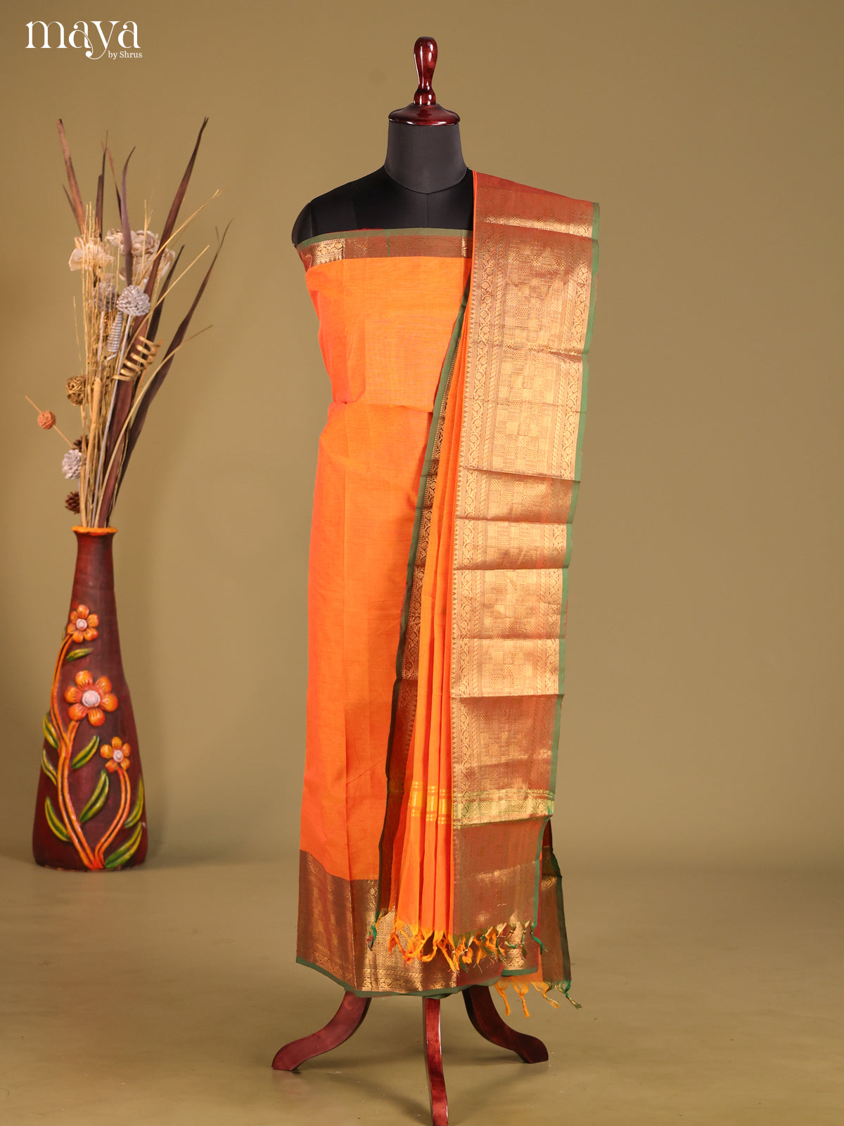 MDG25014-chettinad top & dupatta combo