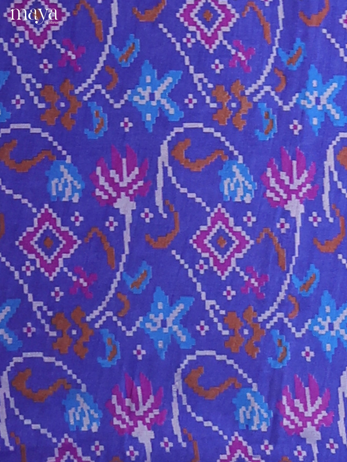 Blue-Semi patola salwar unstitch