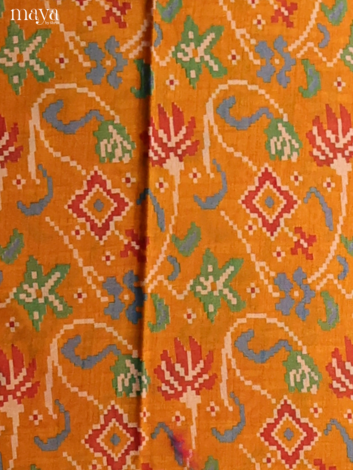 Mustard & Orange-Semi patola salwar unstitch