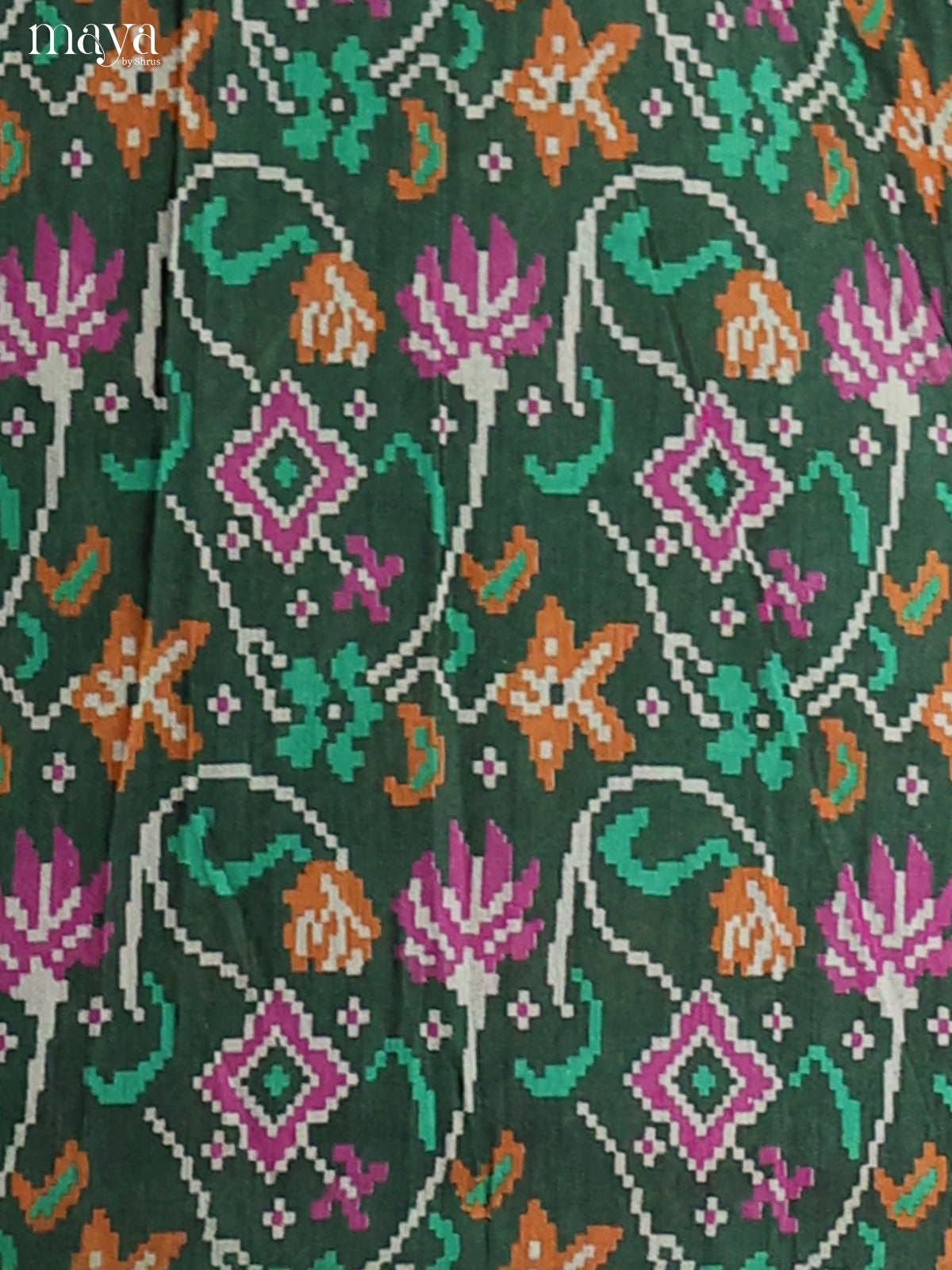 Green & Purple-Semi patola salwar unstitch