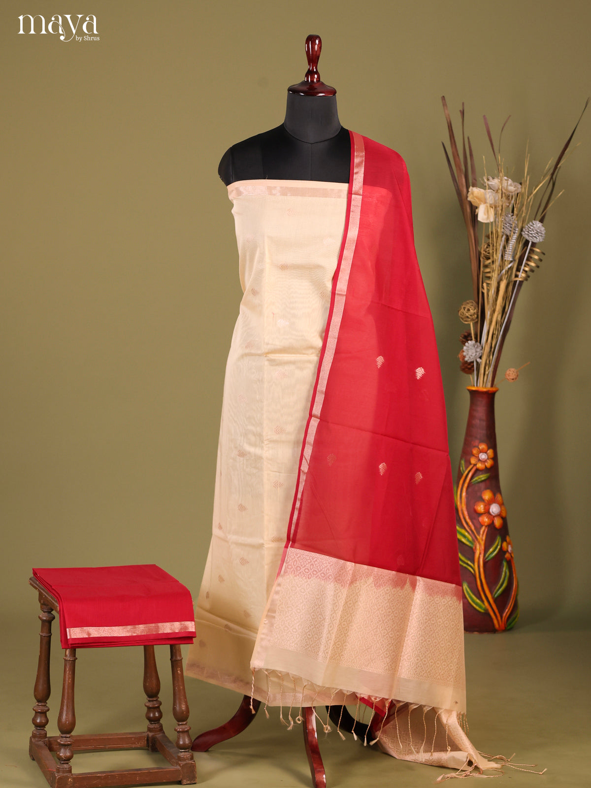 MDH02109-Semi silkcotton salwar unstitch