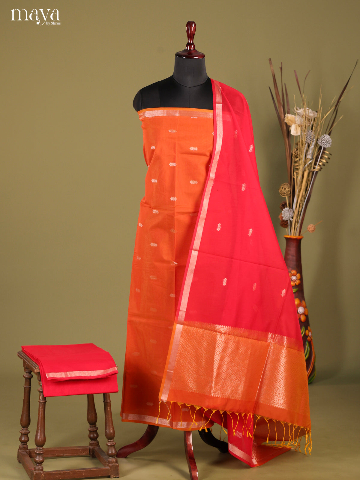 MDH02113-Semi silkcotton salwar unstitch