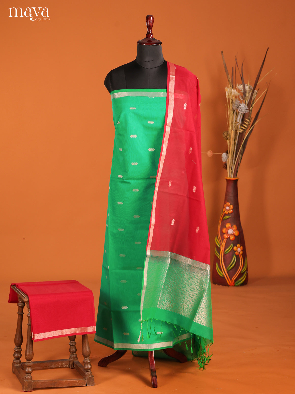 MDH02118-Semi silkcotton salwar unstitch