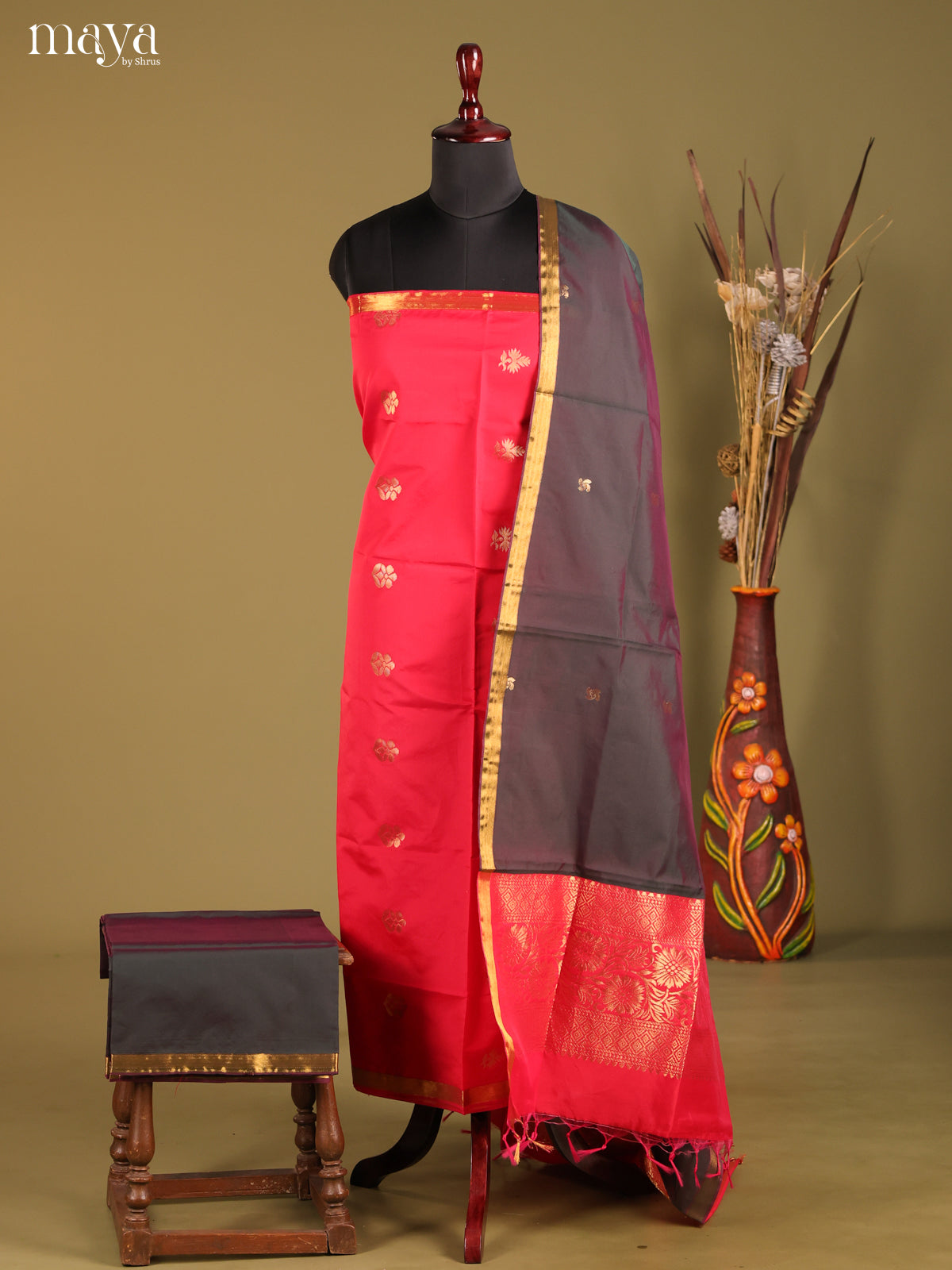 MDH05089-semi softsilk salwar Unstitch