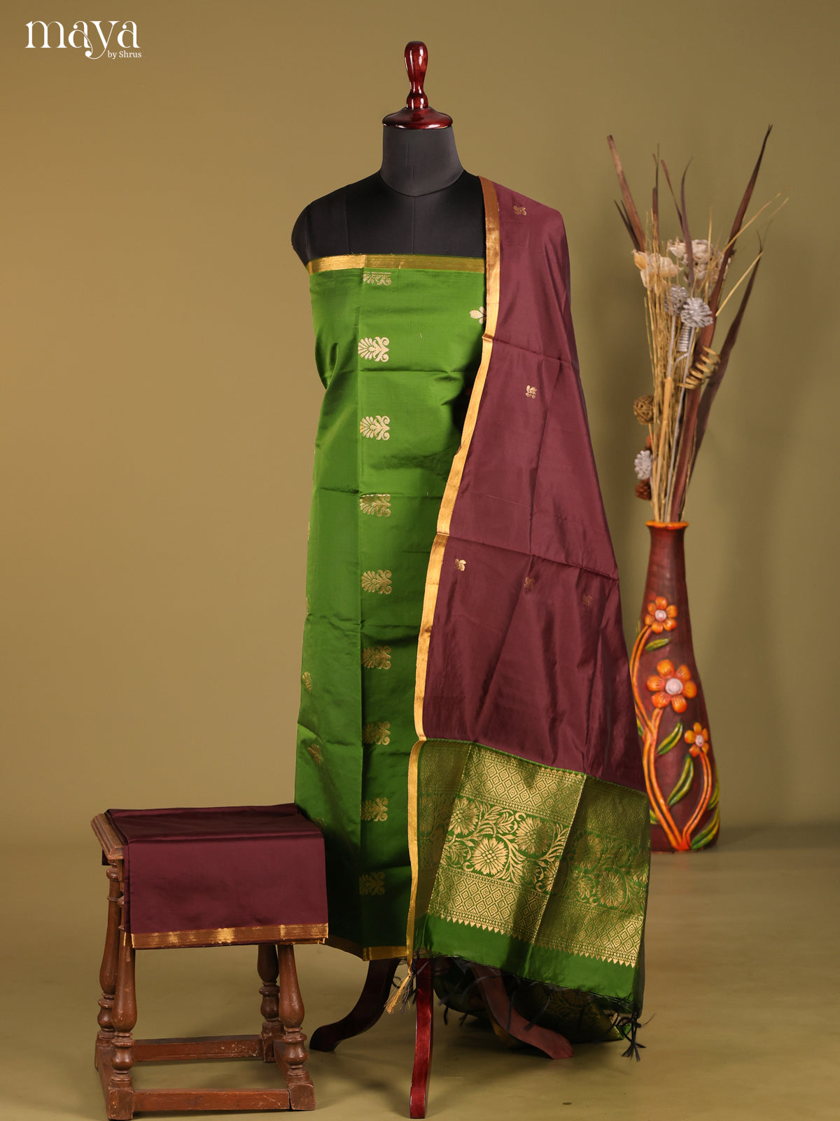 MDH05090-semi softsilk salwar Unstitch