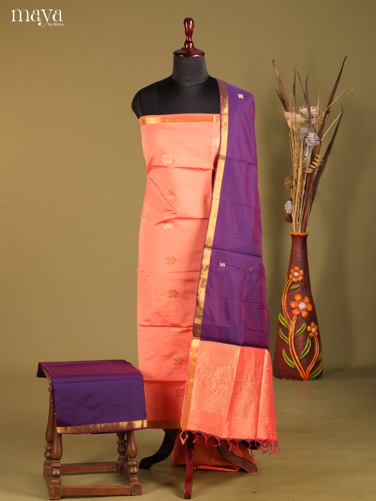 MDH05100-semi softsilk salwar Unstitch