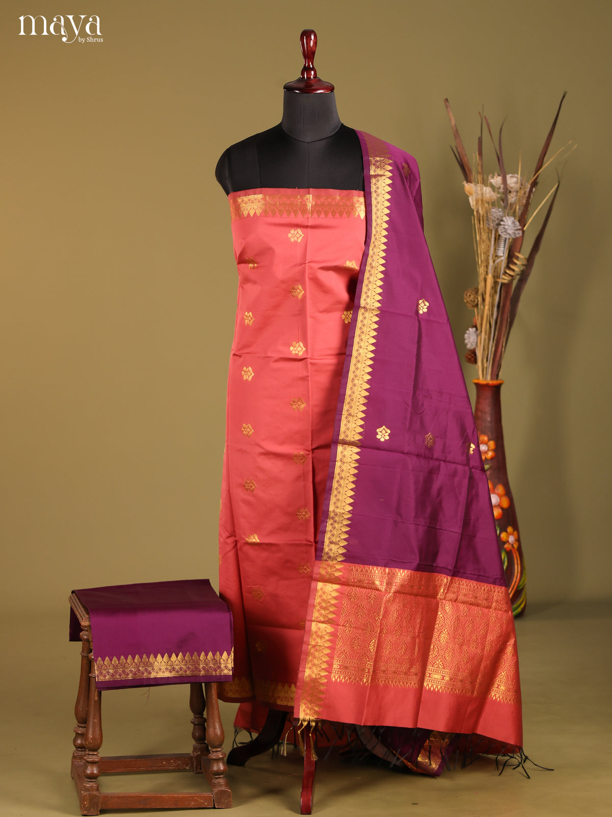 MDH05101-semi softsilk salwar Unstitch