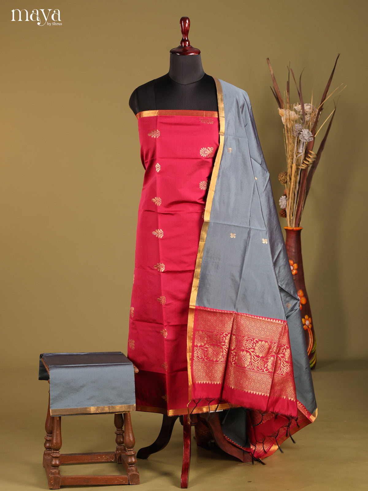 MDH05104-semi softsilk salwar Unstitch